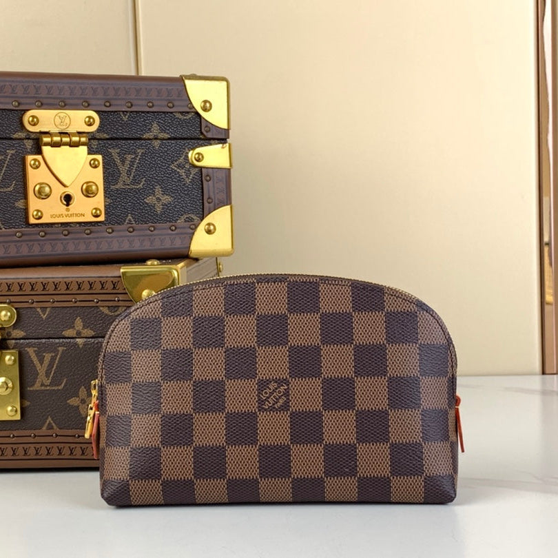 COSMETIC POUCH PM 19 IN BROWN DAMIER EBENE CANVAS mysite