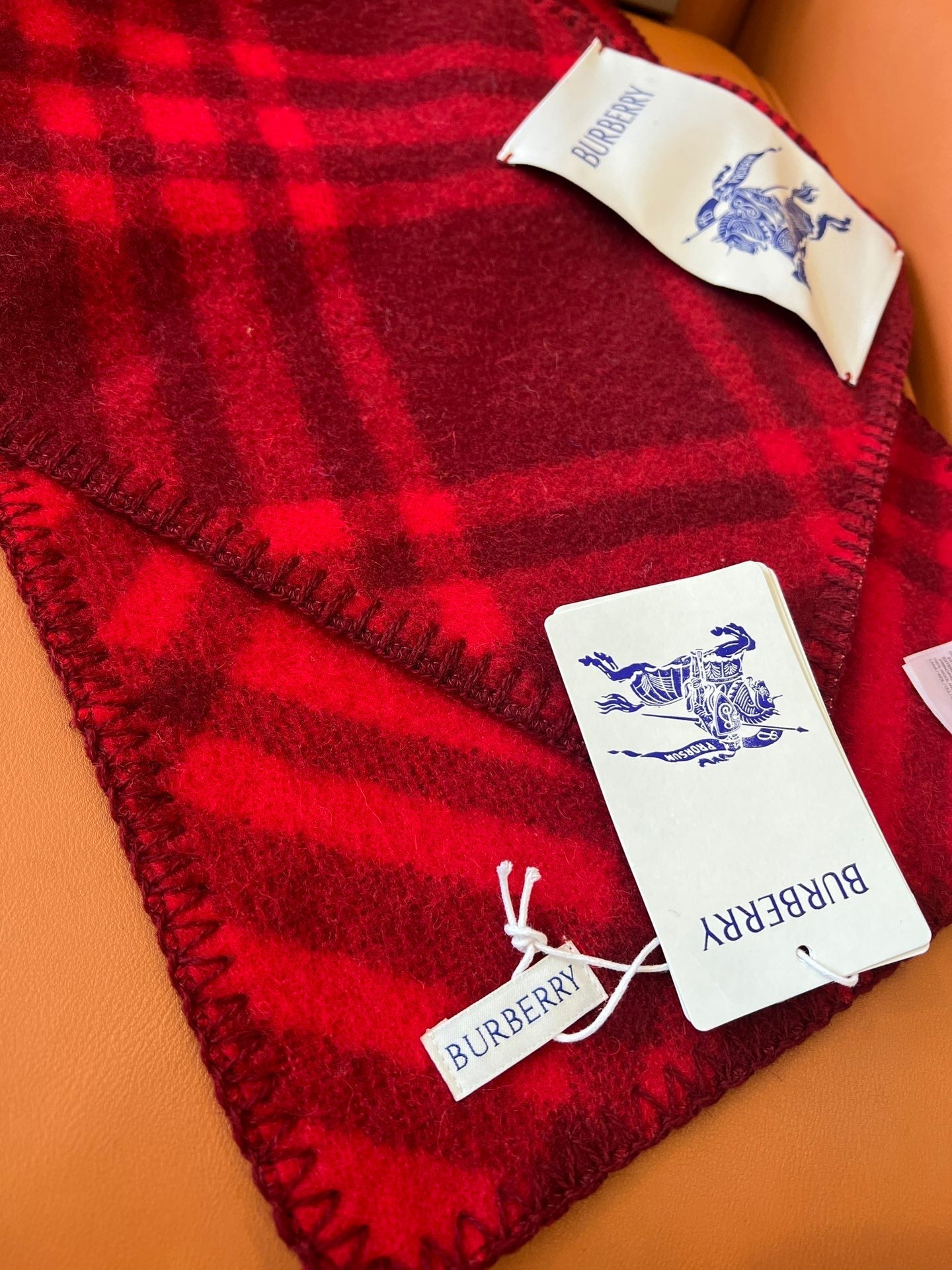 CHECK WOOL 182 CM SCARF GARNET RED 405045 mysite