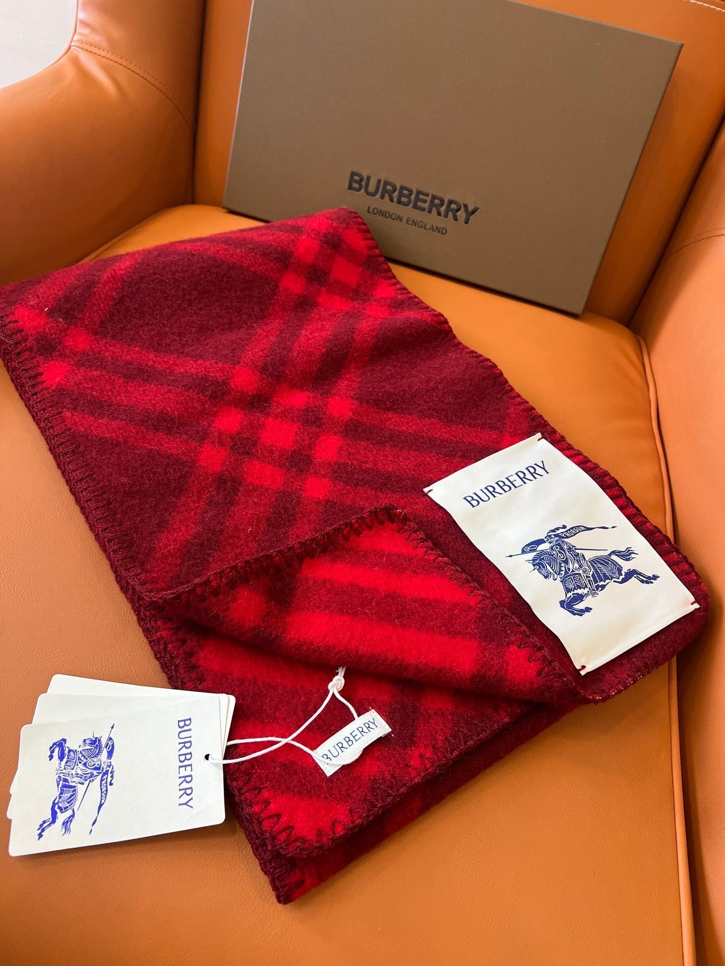 CHECK WOOL 182 CM SCARF GARNET RED 405045 mysite