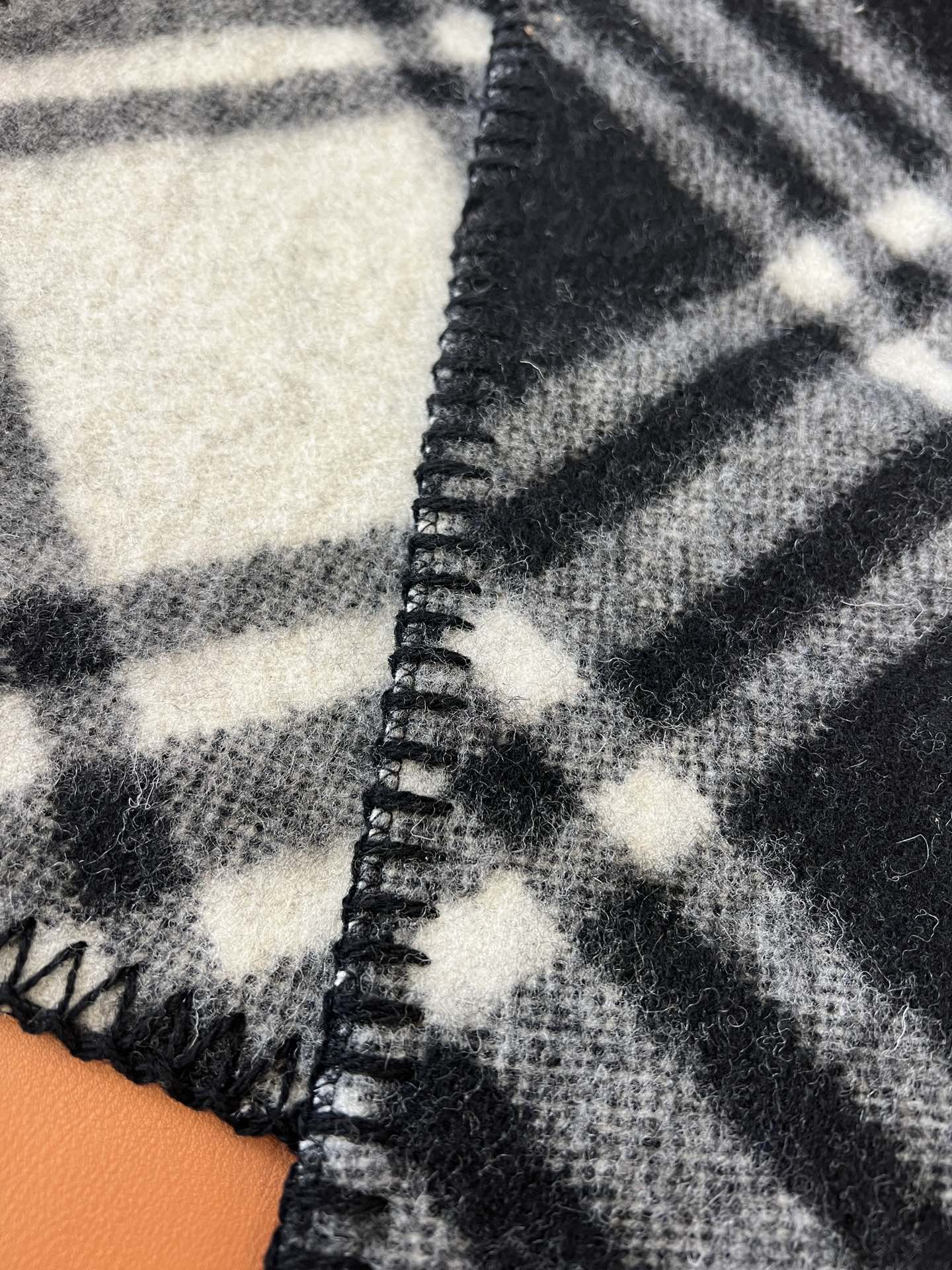 CHECK WOOL 182 CM SCARF BLACK 405055 mysite