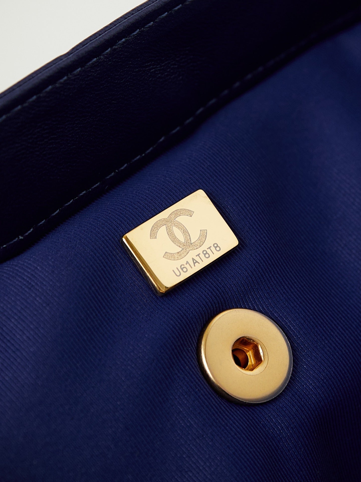 CC 24A Top Handle 23.5cm Night Blue Wax Leather Gold Hardware 238473 mysite