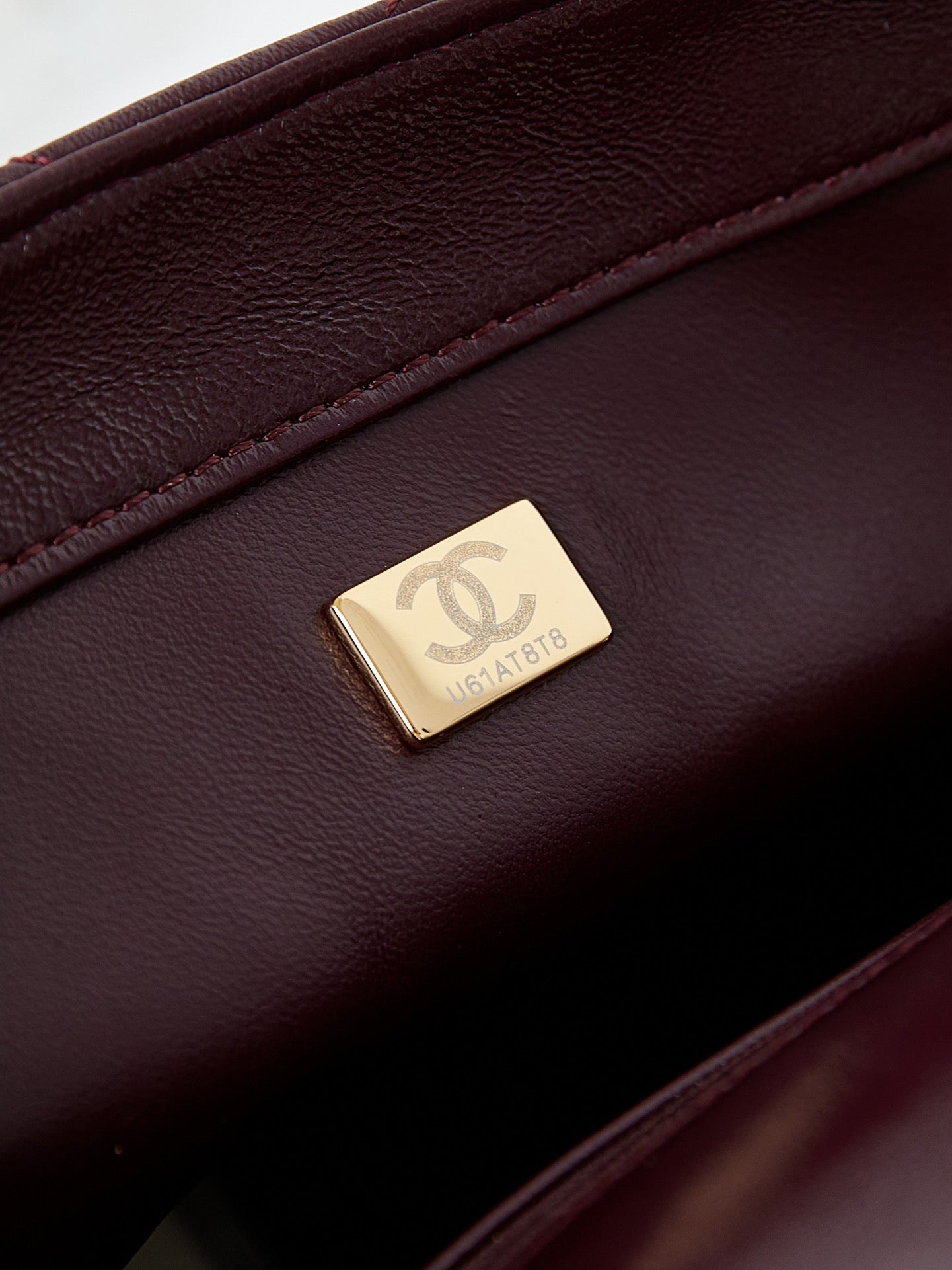 CC Flap Bag With Top Handle 25cm Wine Red Sheepskin Gold Hardware 238481 mysite