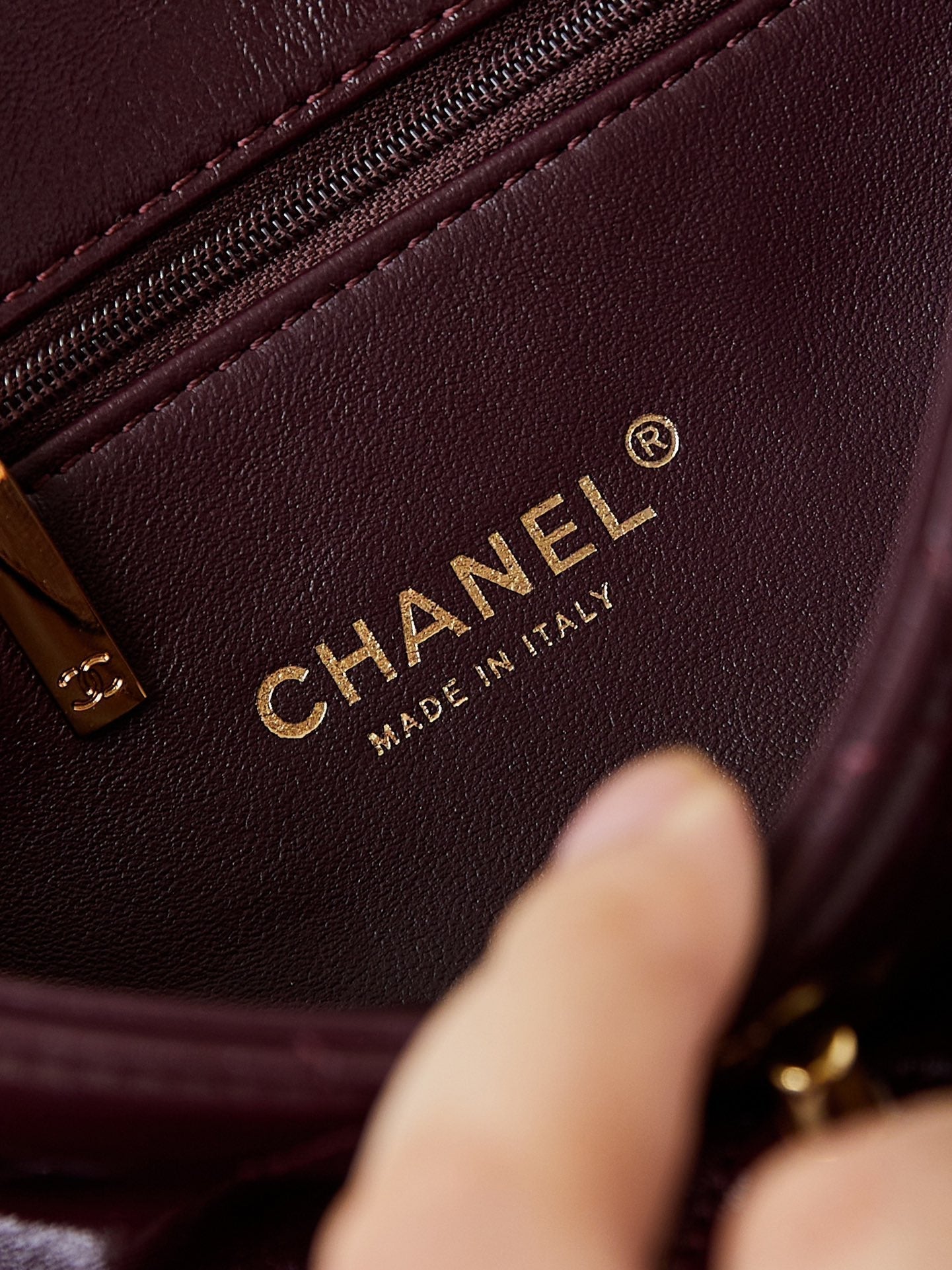 CC Flap Bag With Top Handle 25cm Wine Red Sheepskin Gold Hardware 238481 mysite