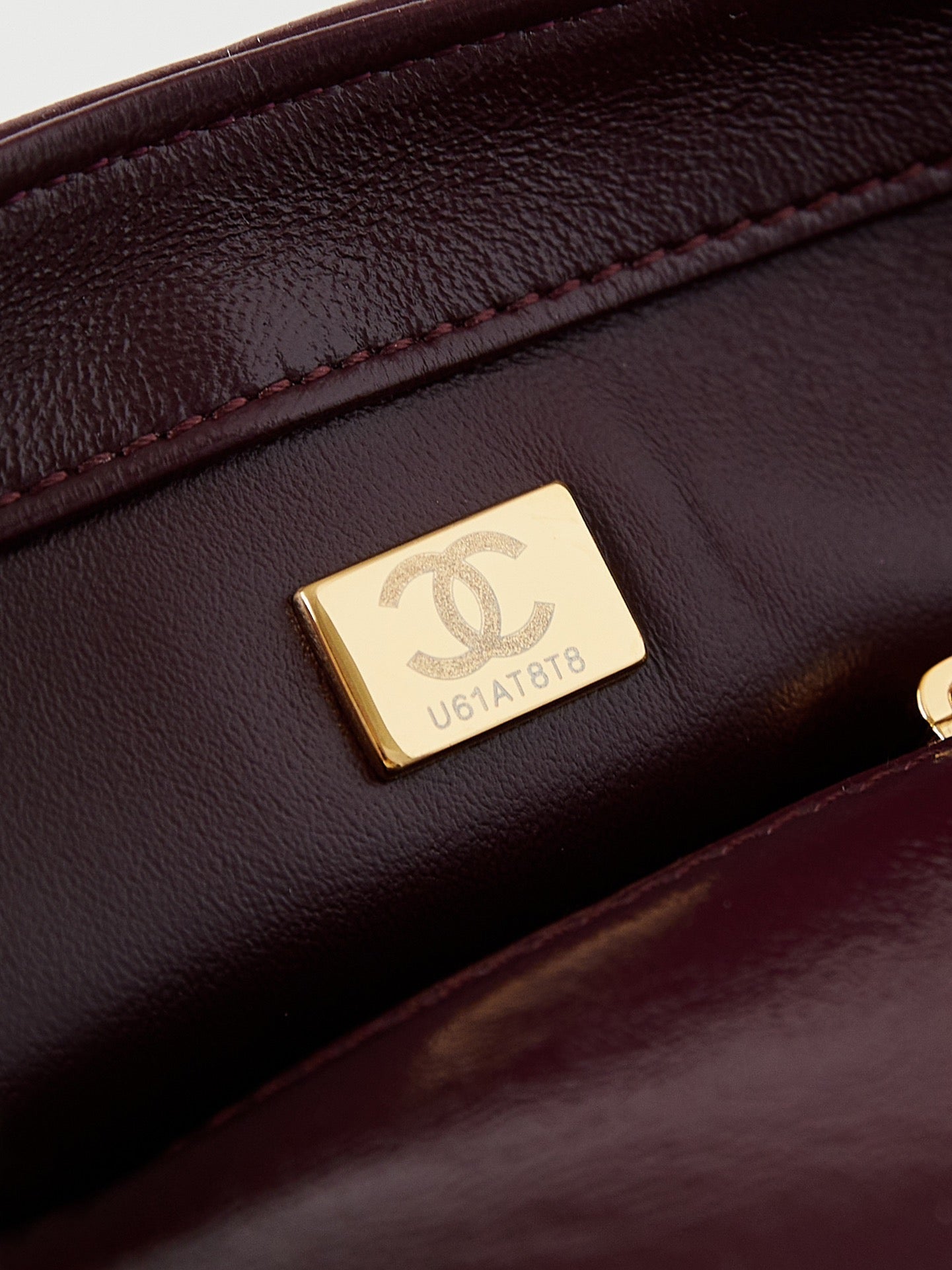 CC Flap Bag With Top Handle 19cm Wine Red Sheepskin Gold Hardware 238483 mysite