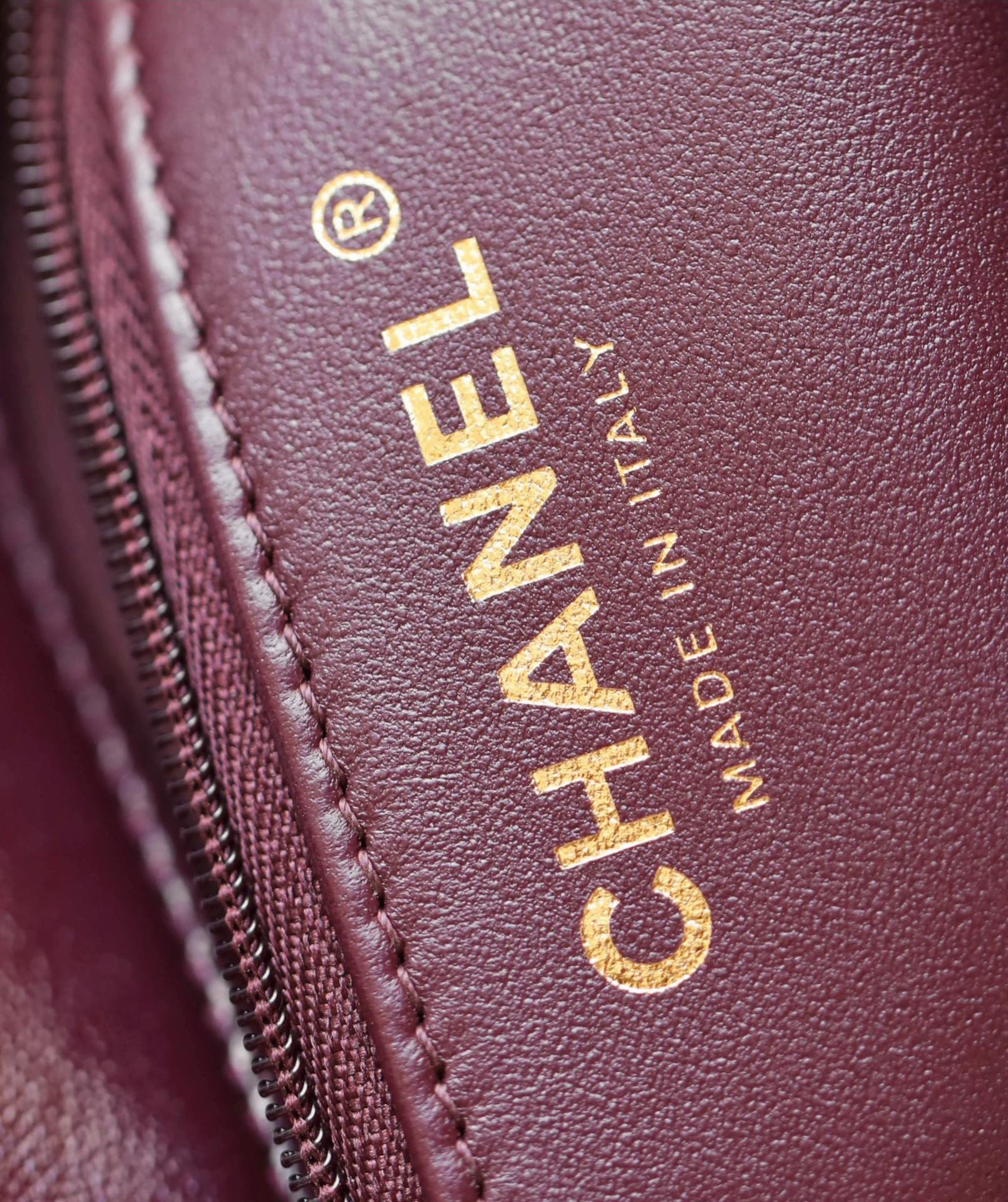 24B Mini Flap Bag With Top Handle 19cm Burgundy Lambskin mysite