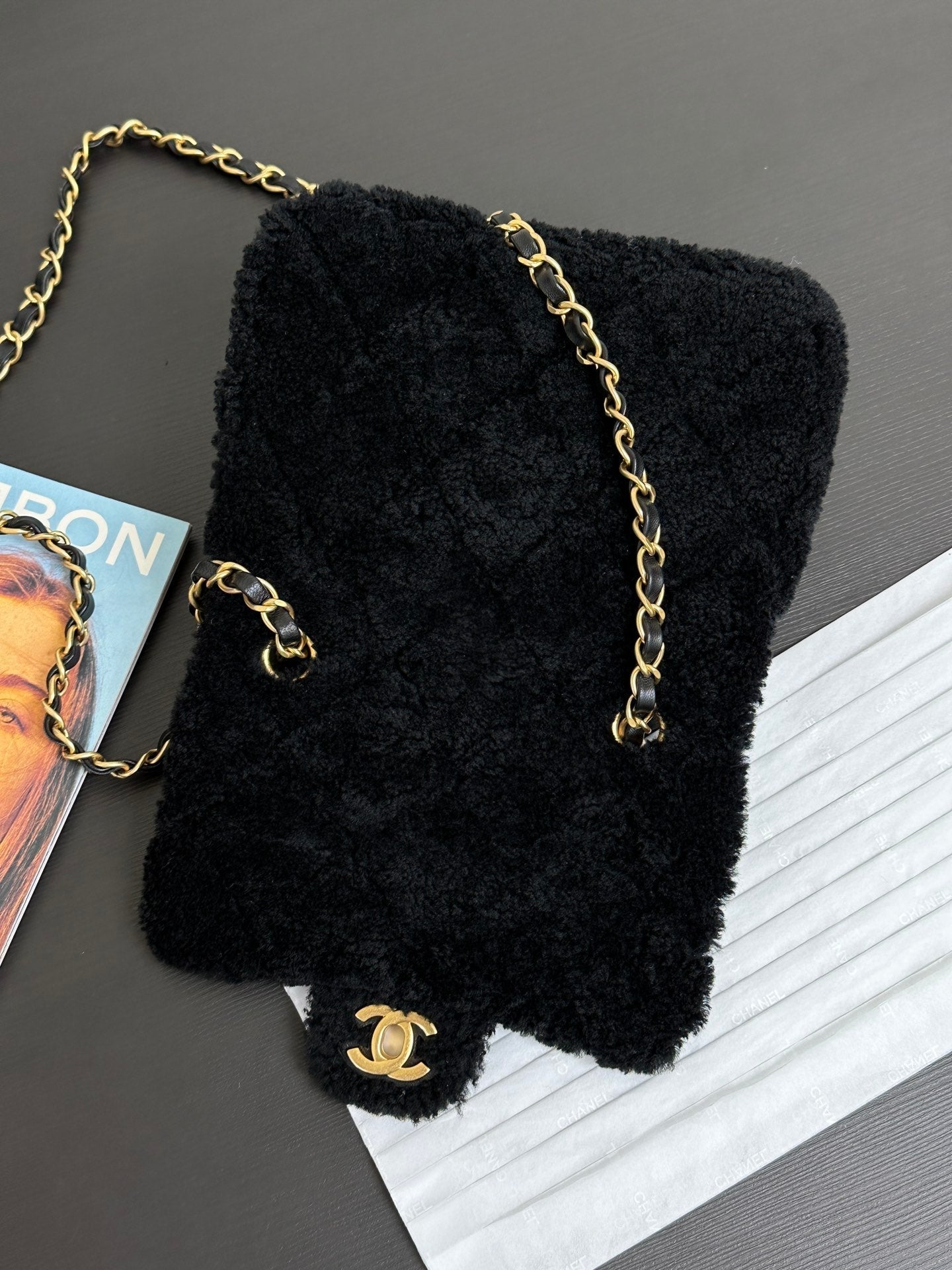 Flap Bag Mini 18cm Black Sherling Lambskin Gold Hardware mysite