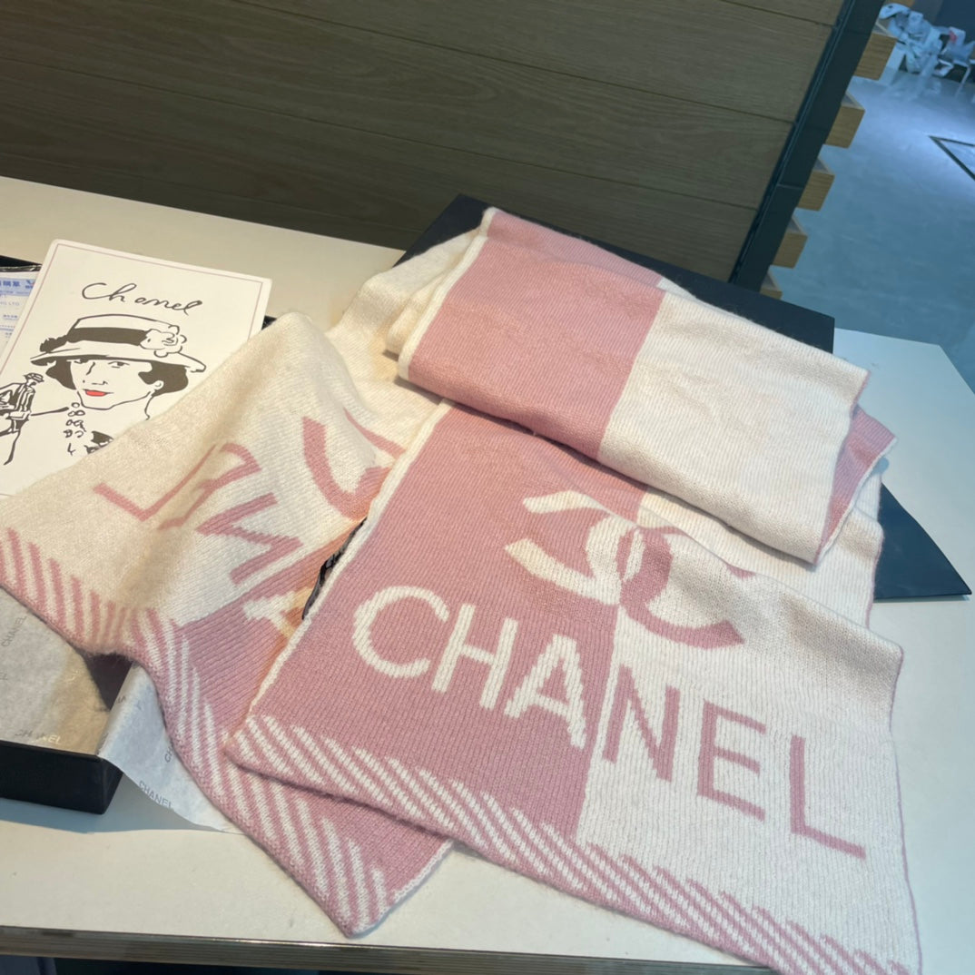 CC Scarf 180 CM In White Mix Pink Cashmere 416940 mysite