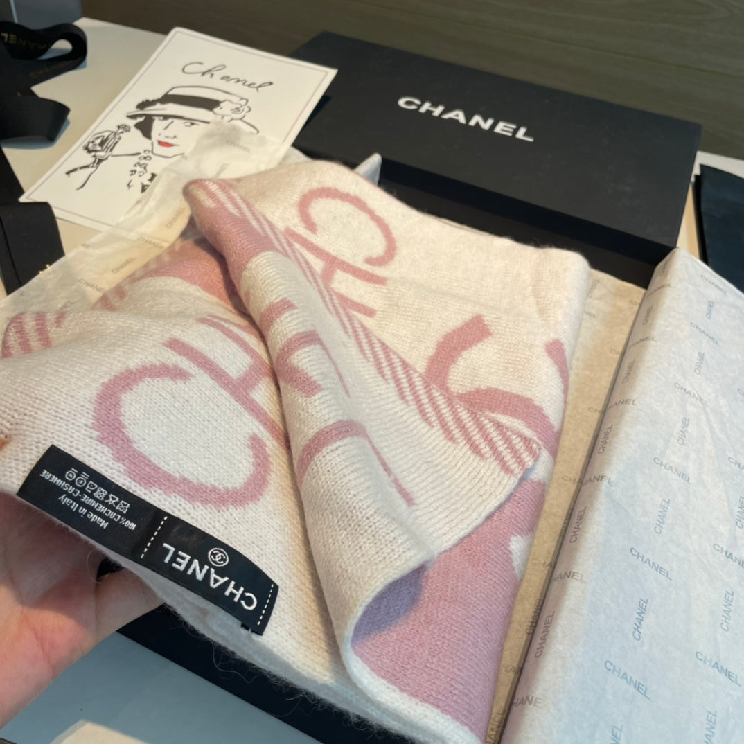 CC Scarf 180 CM In White Mix Pink Cashmere 416940 mysite