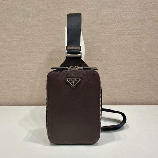 CHEST BAG 20 IN CHOCOLATE SAFFIANO LEATHER mysite