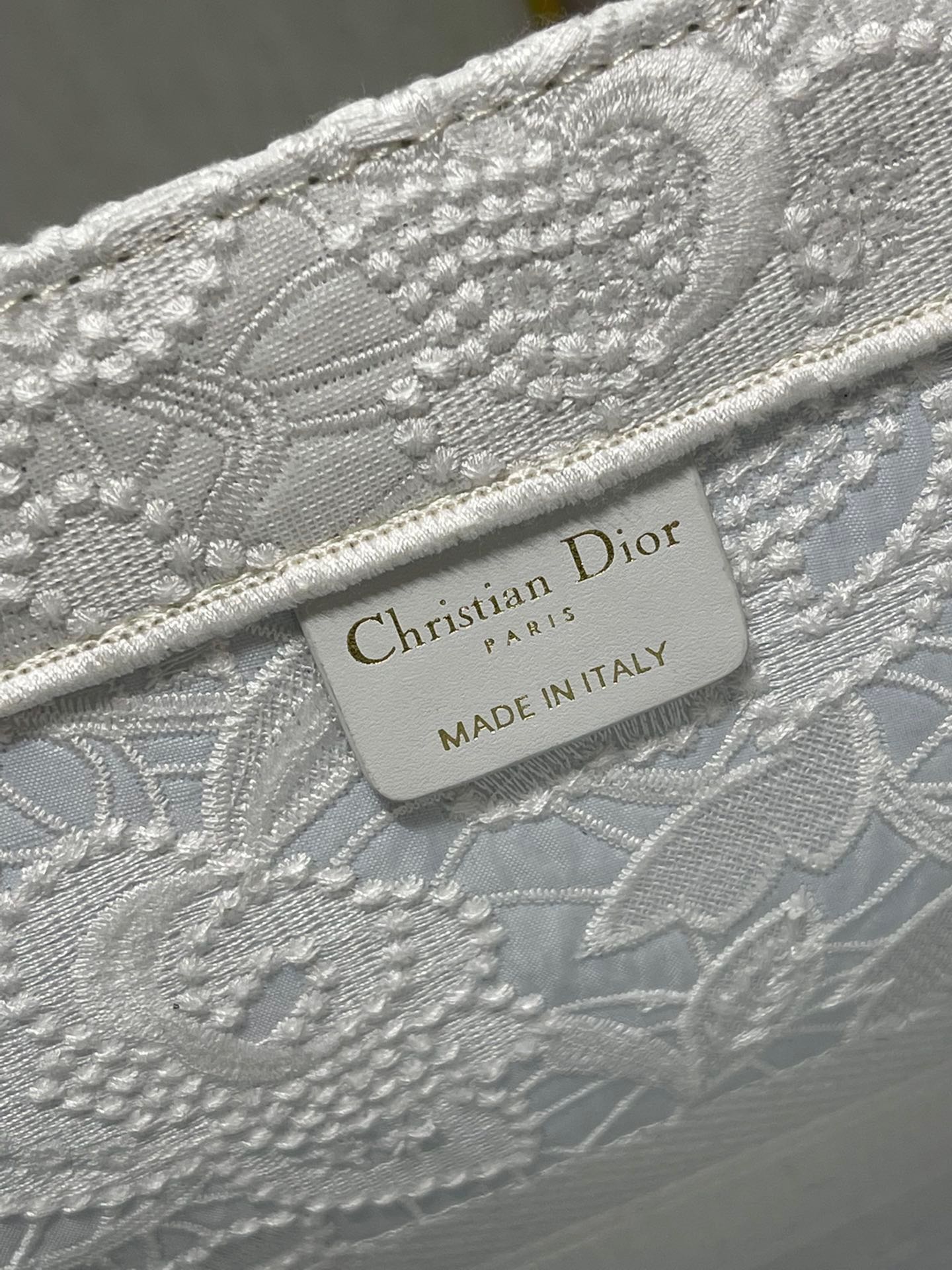 CD Lace White Book Tote 42cm Bag Canvas 336570 mysite