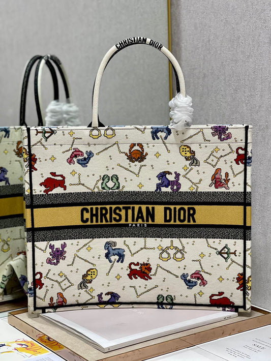 CD Colorful Twelve Constellations Book Tote 42cm Bag Canvas 336606 mysite