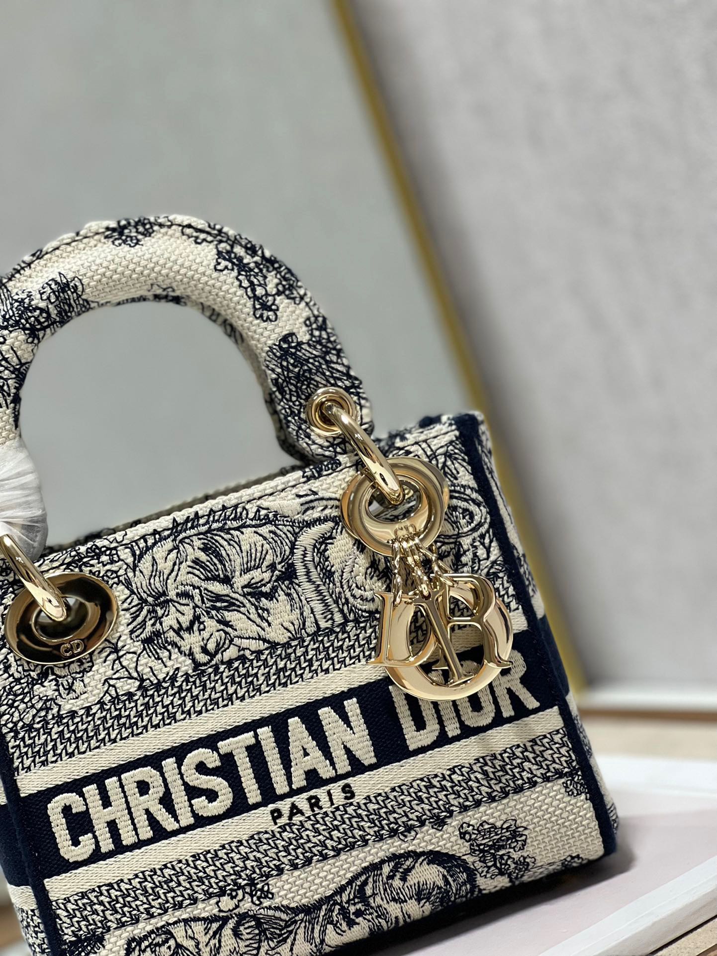 CD Old Blue Tiger 17 Lady Dior Bag Canvas 336742 mysite