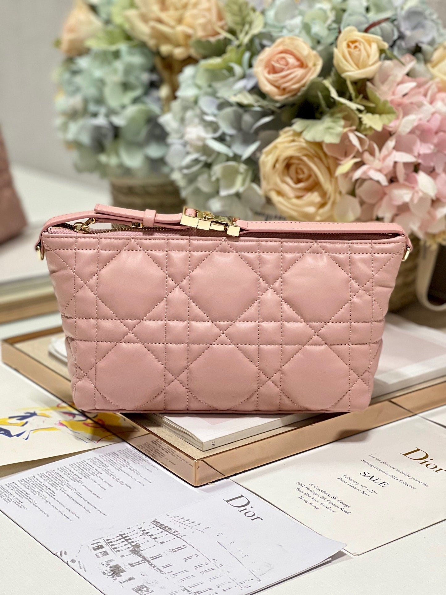CD Medium Travel Nomad Clutch "Pink" Calfskin 336806 mysite