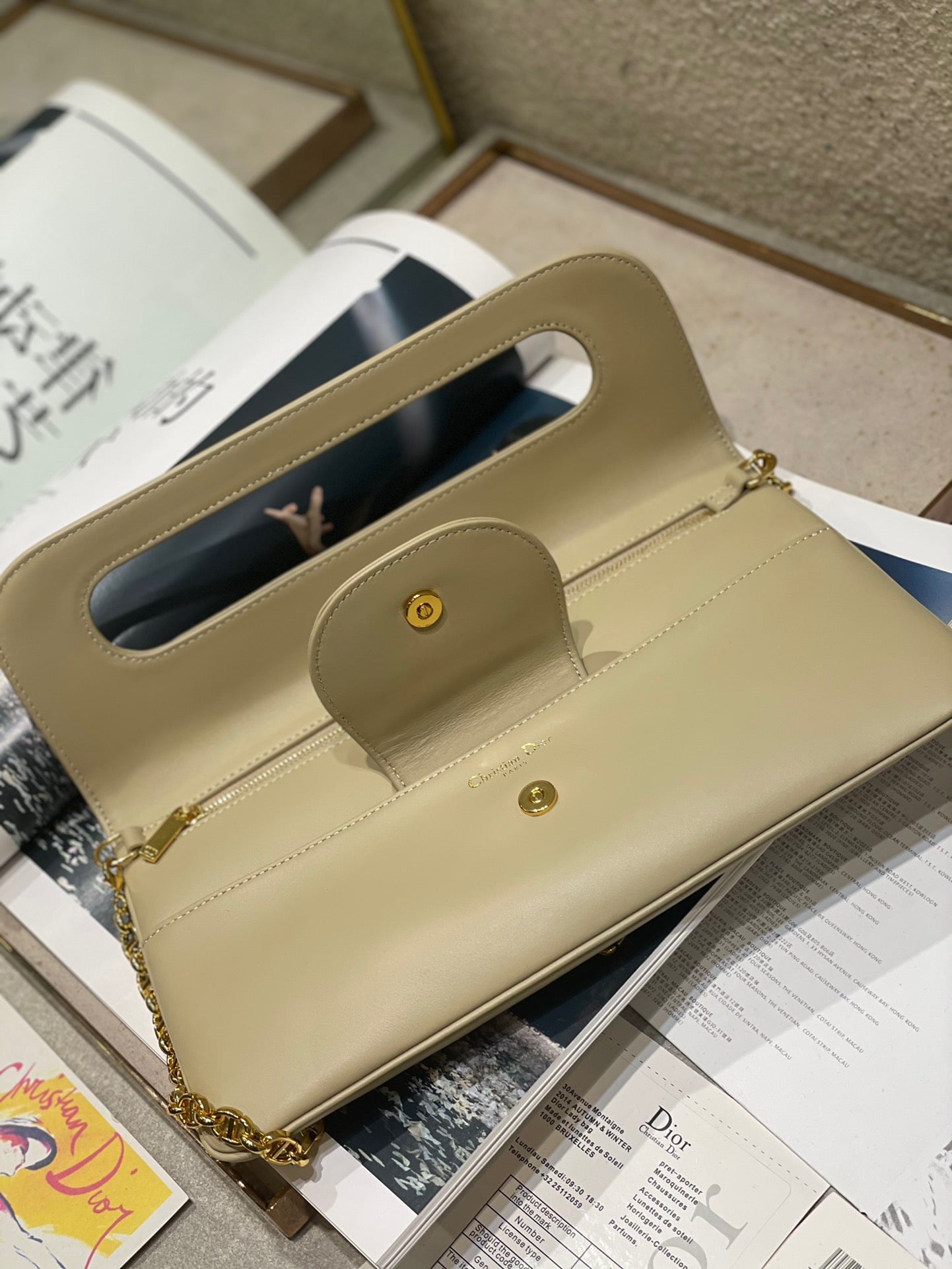 CD Diordouble Bag Beige Calfskin 336771 mysite