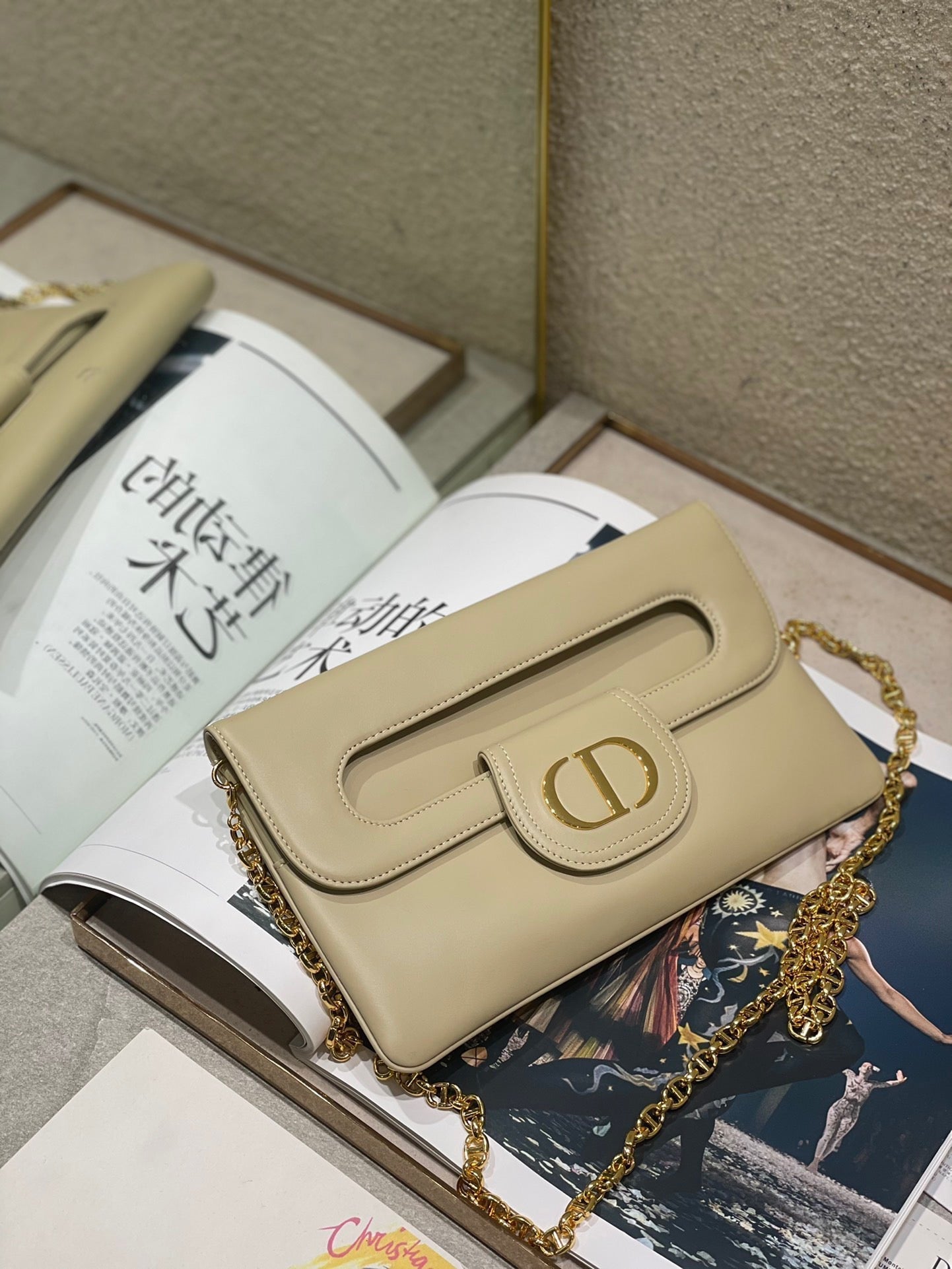 CD Diordouble Bag Beige Calfskin 336771 mysite