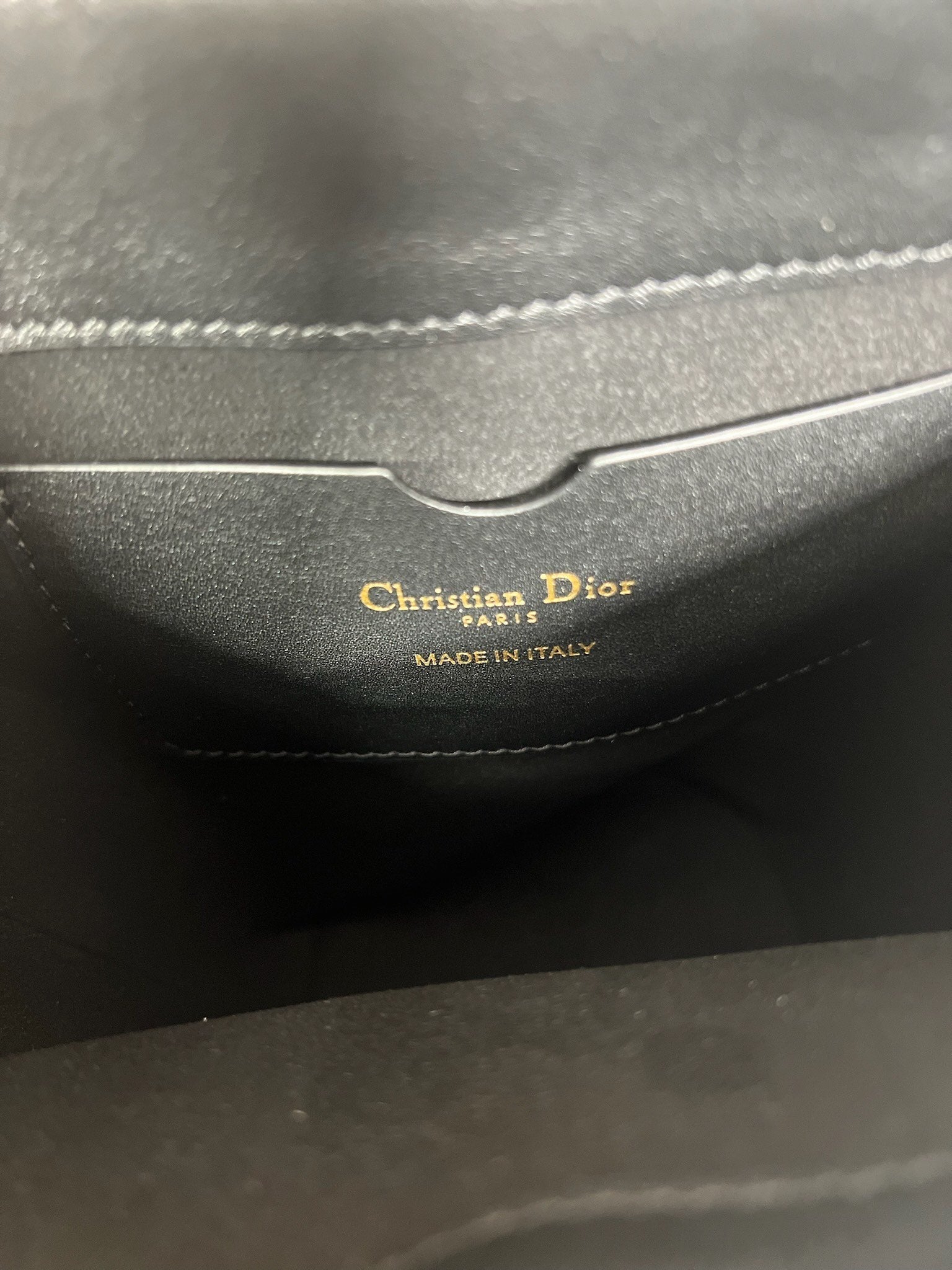 CD Montaigne Large Chain Bucket Bag Black Calfskin 336800 mysite