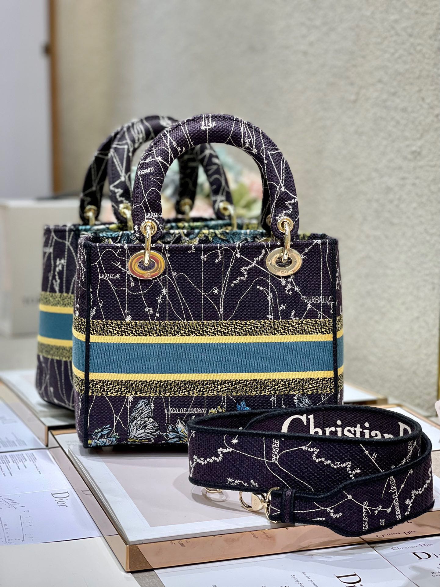 CD Blue Constellation 24 Lady Dior Bag Canvas 336724 mysite