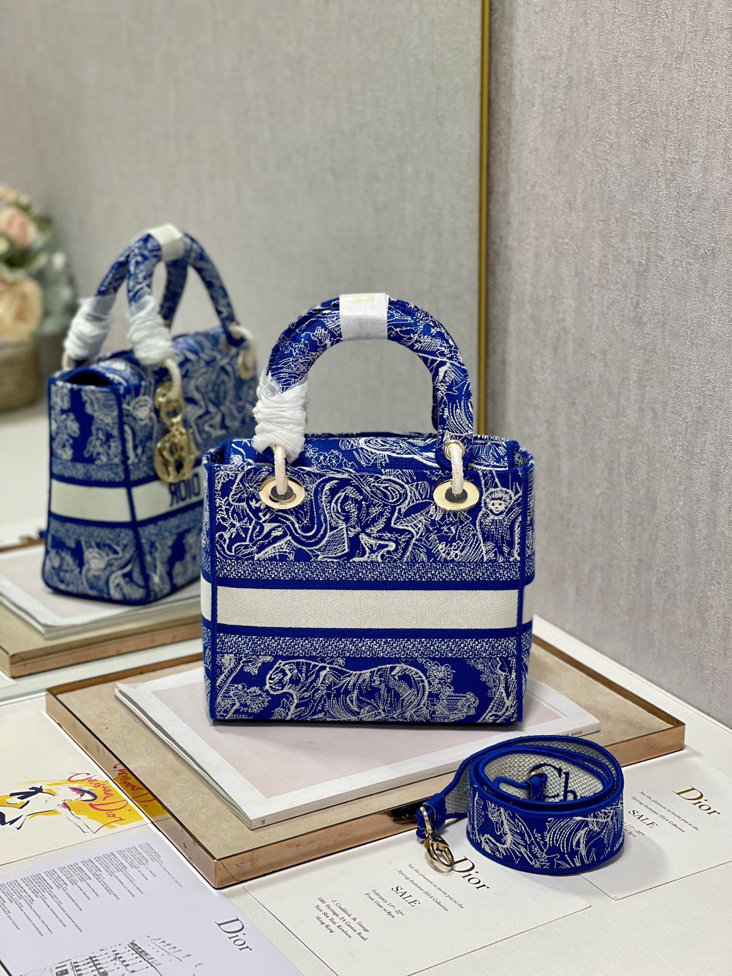 CD New Blue Tiger 24 Lady Dior Bag Canvas 336715 mysite