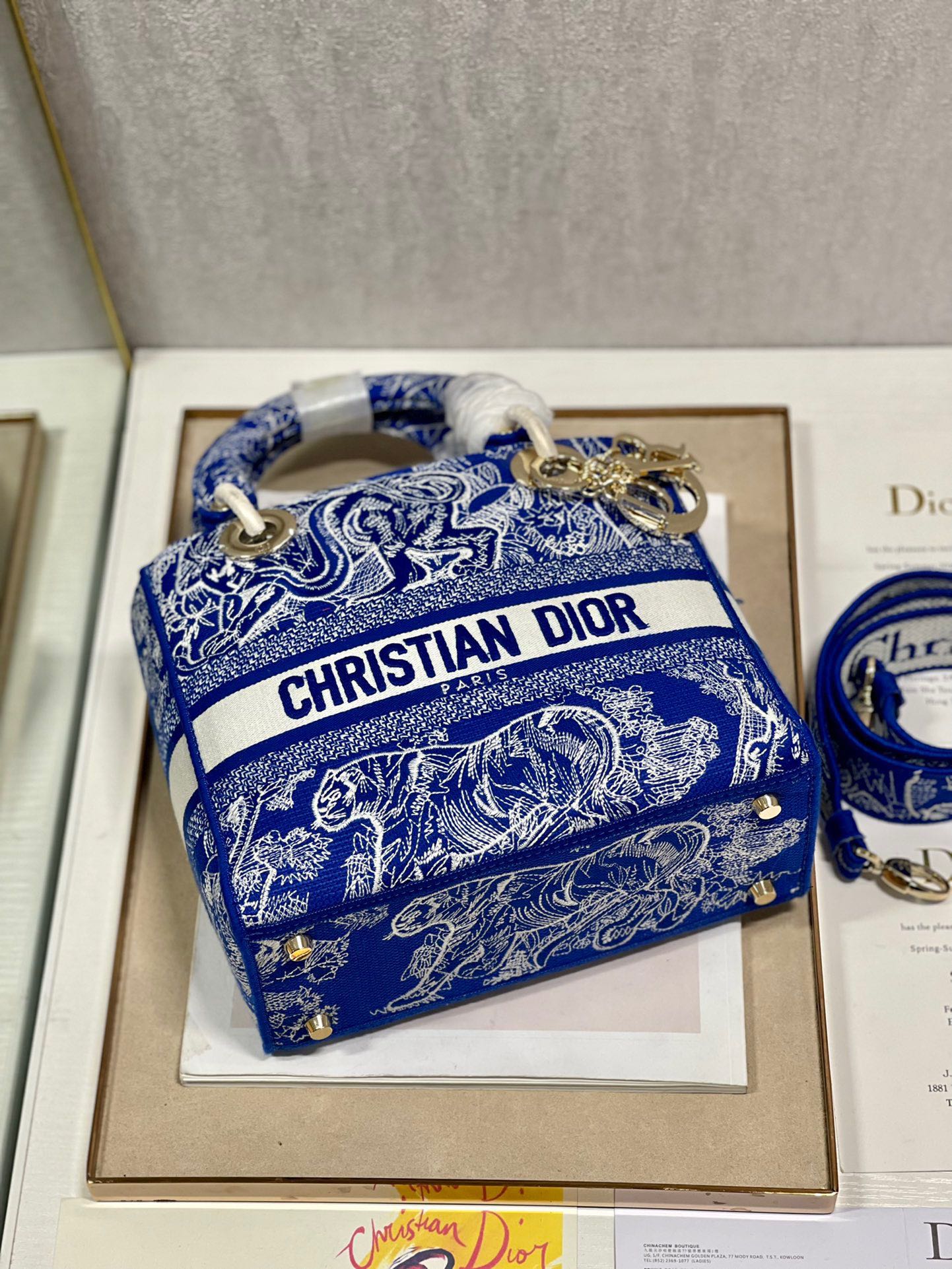 CD New Blue Tiger 24 Lady Dior Bag Canvas 336715 mysite