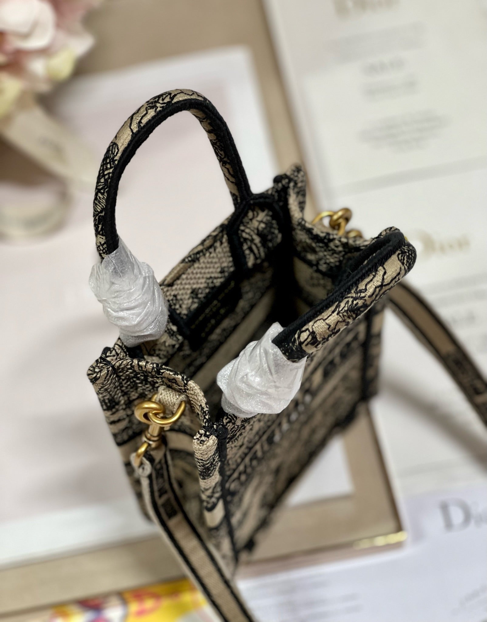 CD Apricot Tiger Mini Book Tote 13.5 cm 336428 mysite