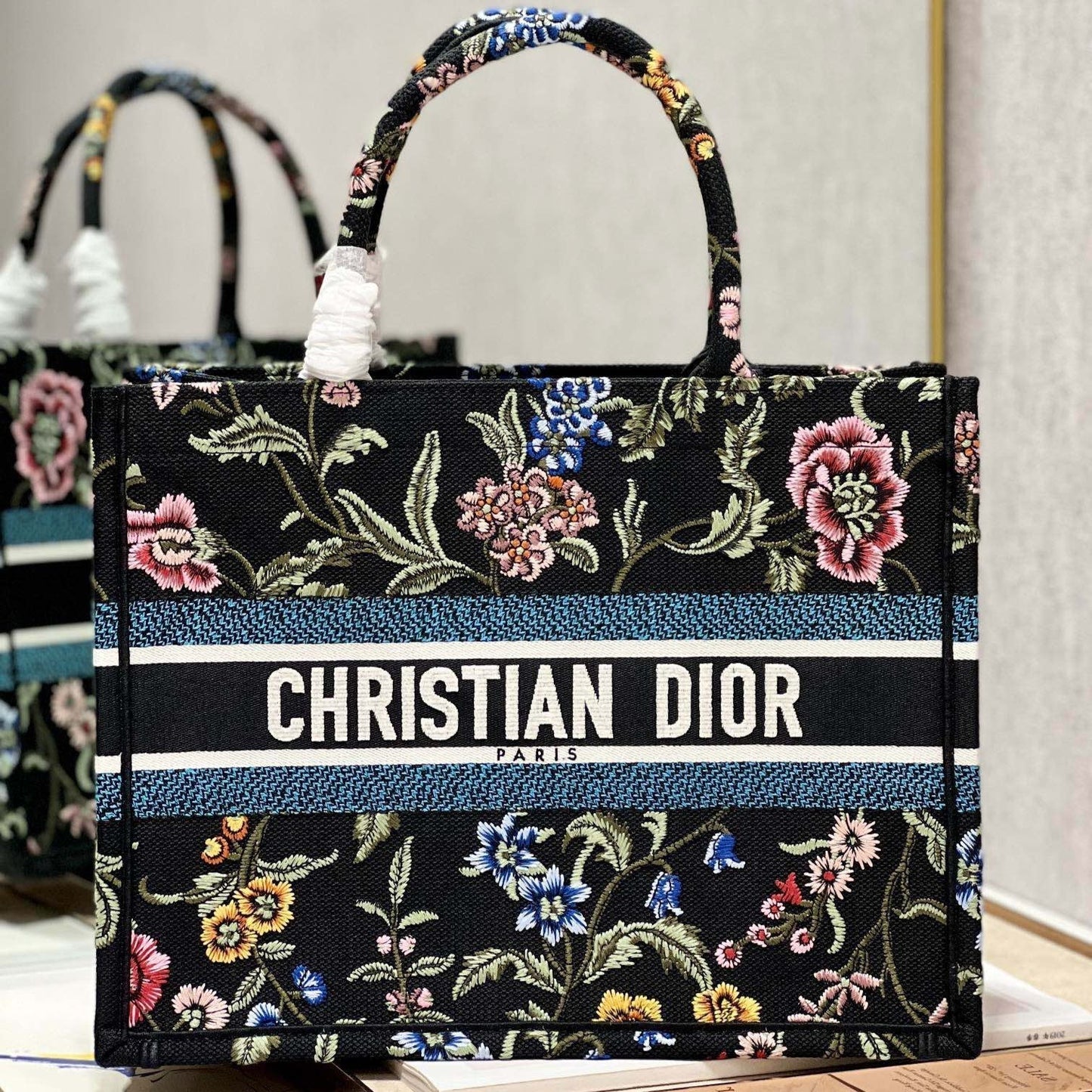 CD Flower Black Book Tote 36 Bag Canvas 336555 mysite