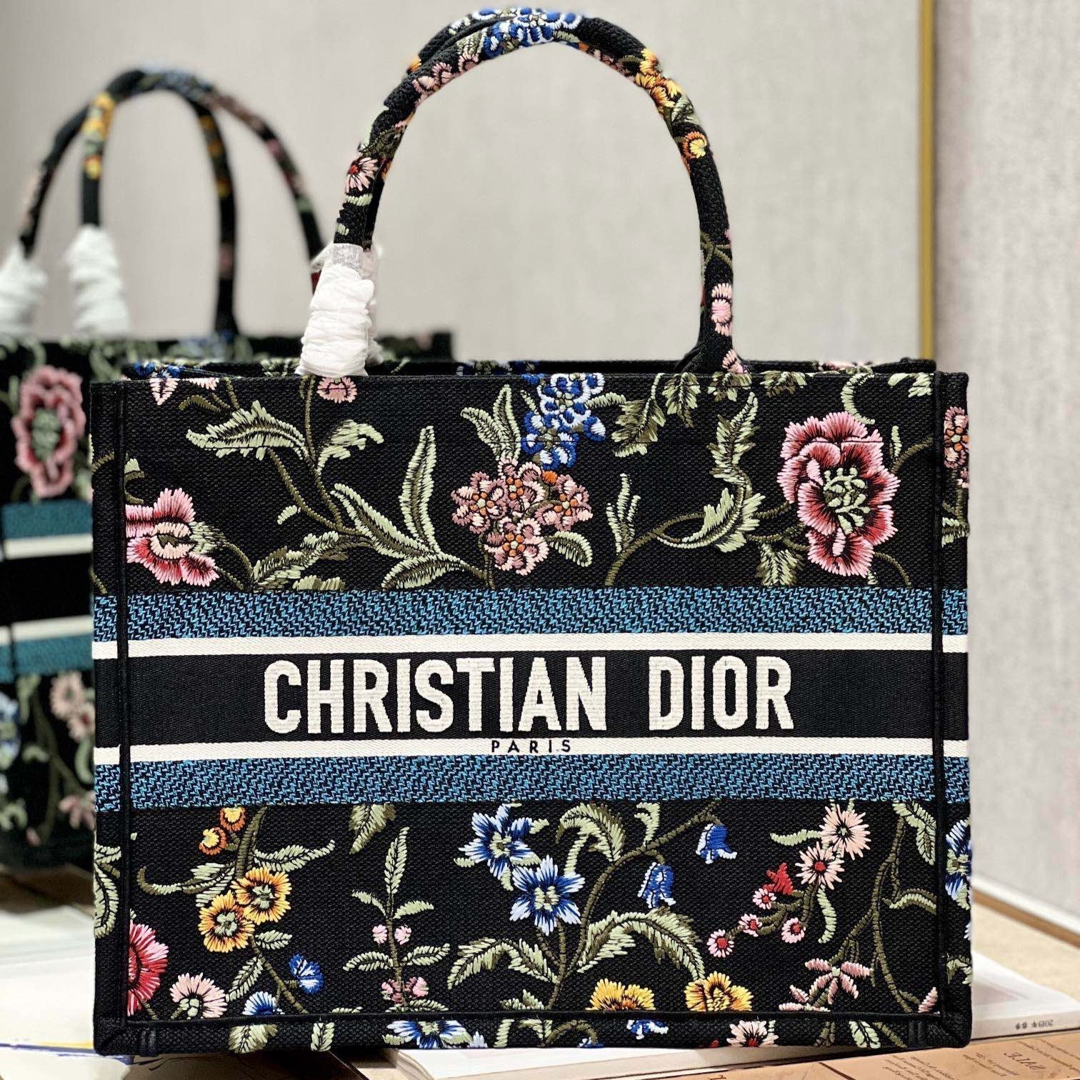CD Flower Black Book Tote 36 Bag Canvas 336555 mysite