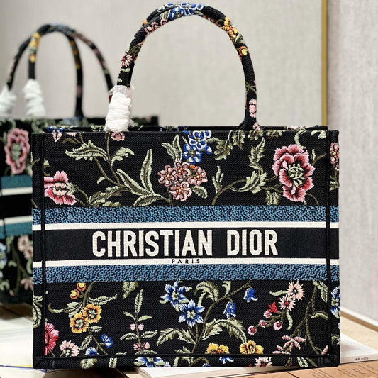 CD Flower Black Book Tote 36 Bag Canvas 336555 mysite