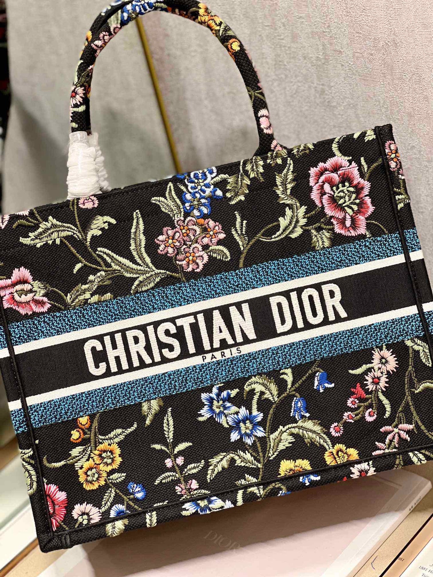 CD Flower Black Book Tote 36 Bag Canvas 336555 mysite