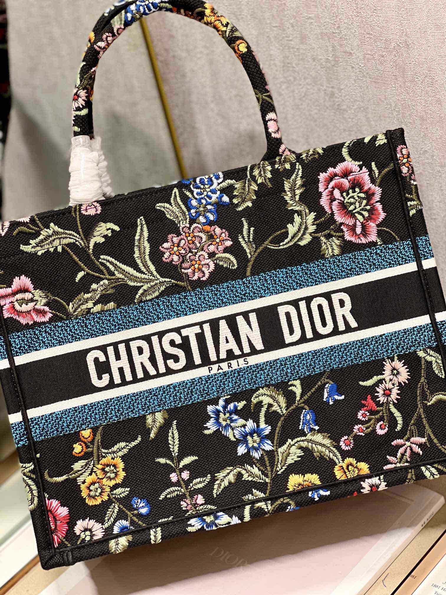 CD Flower Black Book Tote 36 Bag Canvas 336555 mysite