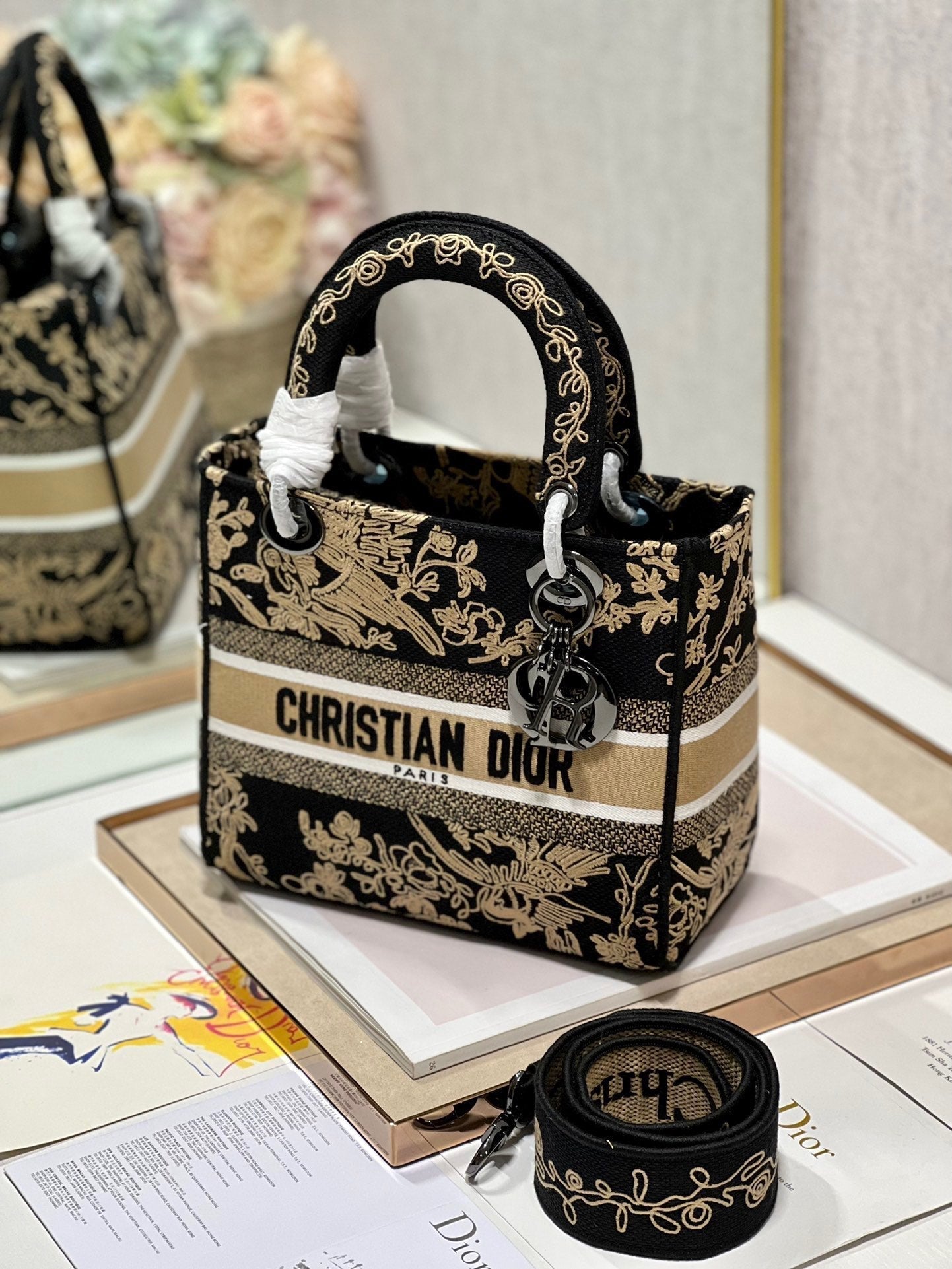 CD Black Phoenix 24 Lady Dior Bag Canvas 336712 mysite