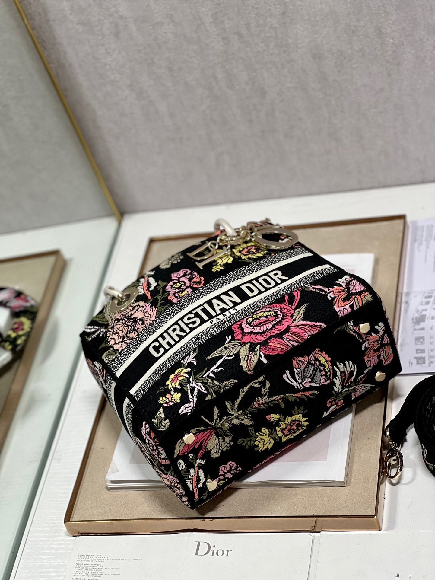 CD Glenflower Black 24 Lady Dior Bag Canvas 336727 mysite