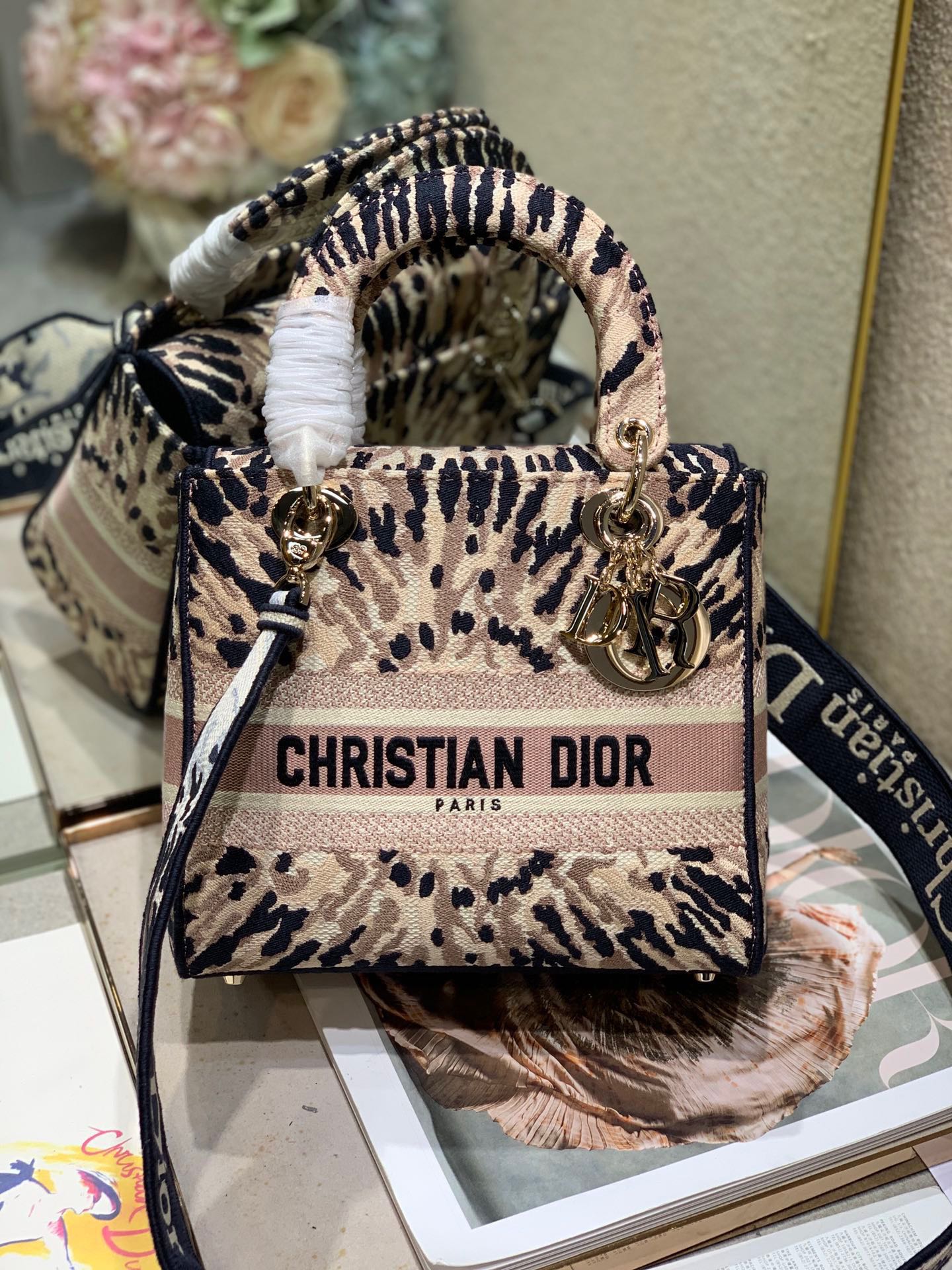 CD Fireworks Pink 24 Lady Dior Bag Canvas 336730 mysite