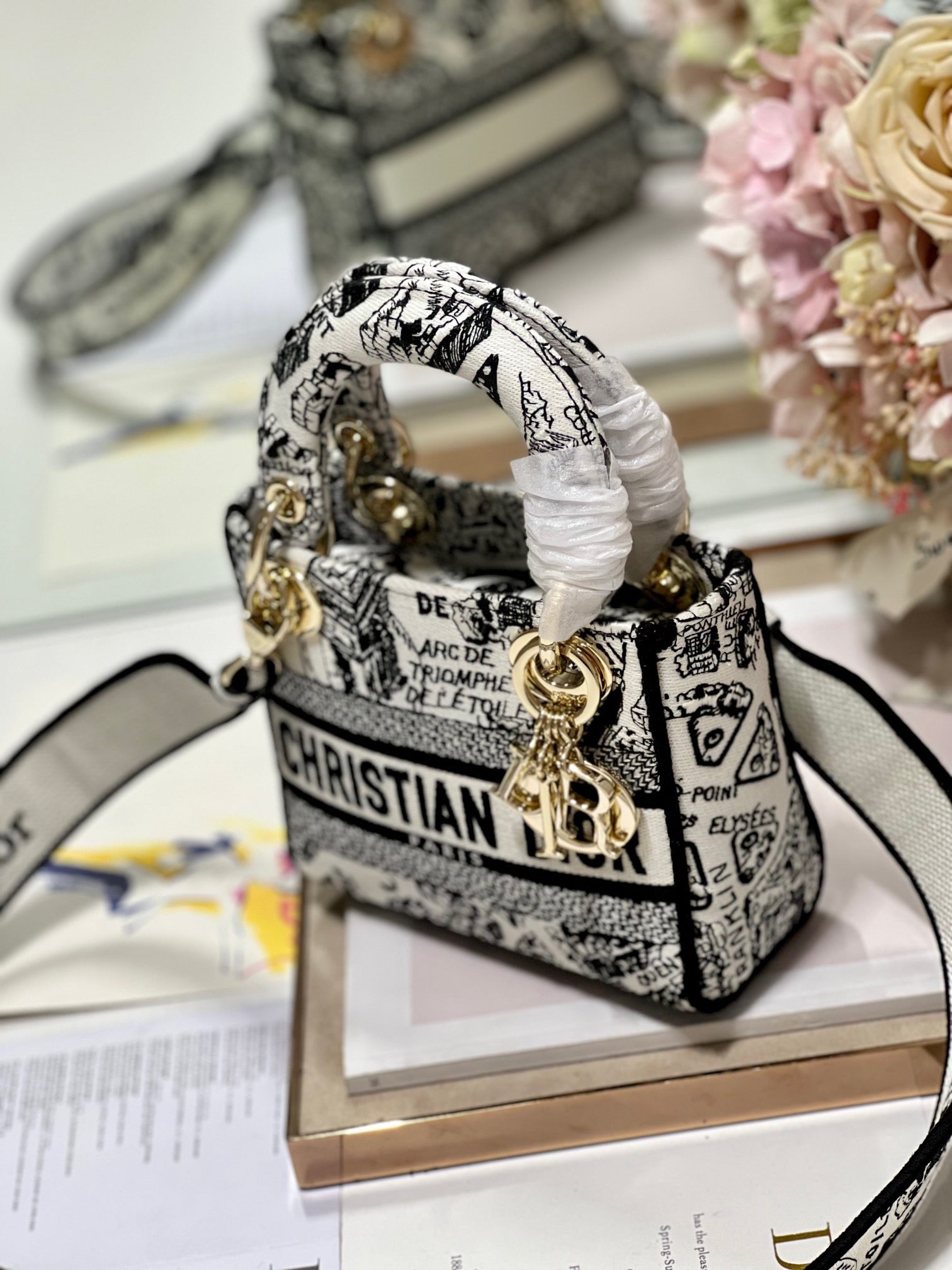 CD Paris White 17 Lady Dior Bag Canvas 336756 mysite