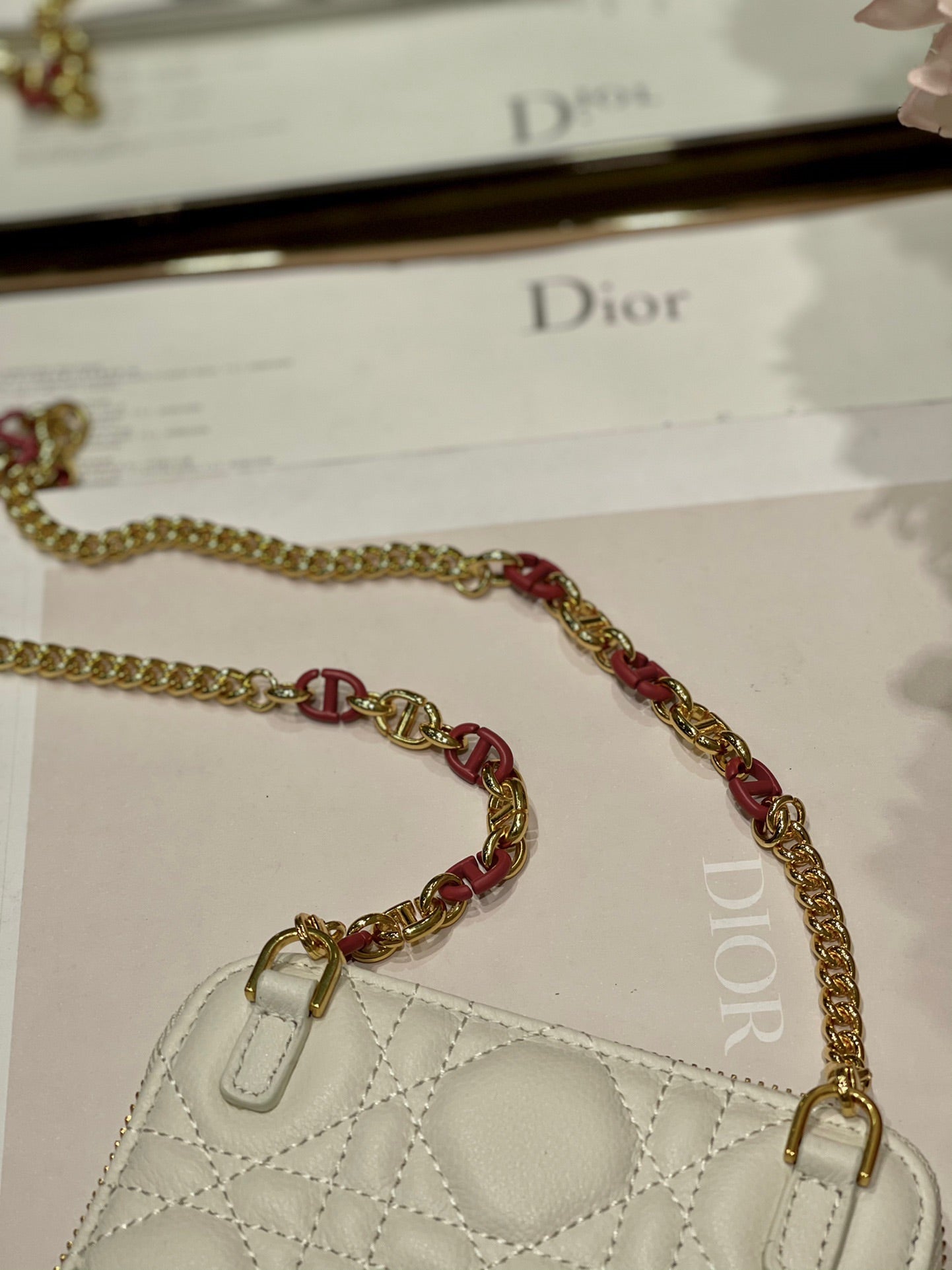 CD Mini Dior Caro Zip Clutch Ivory Calfskin 336786 mysite