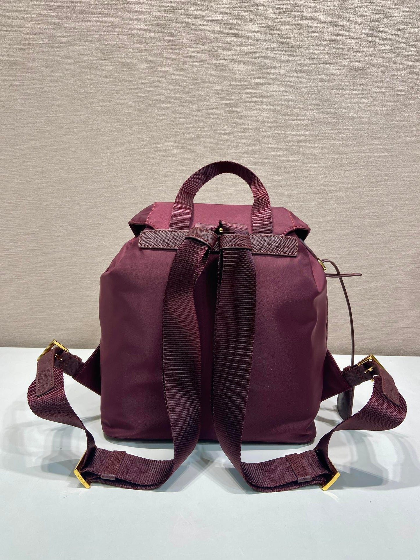 PRA backpack 28 burgundy nylon fabric gold hardware mysite