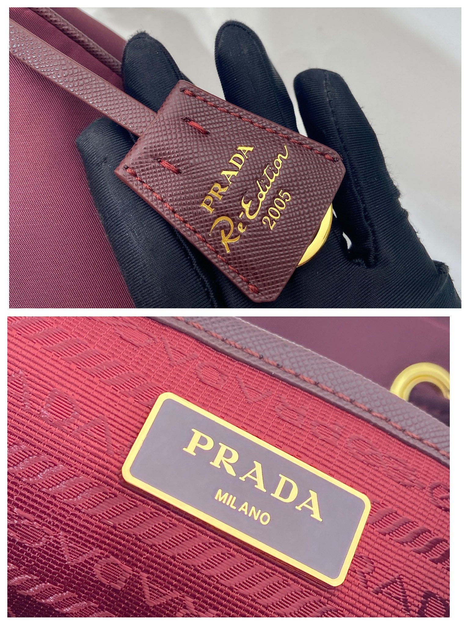 PRA backpack 28 burgundy nylon fabric gold hardware mysite