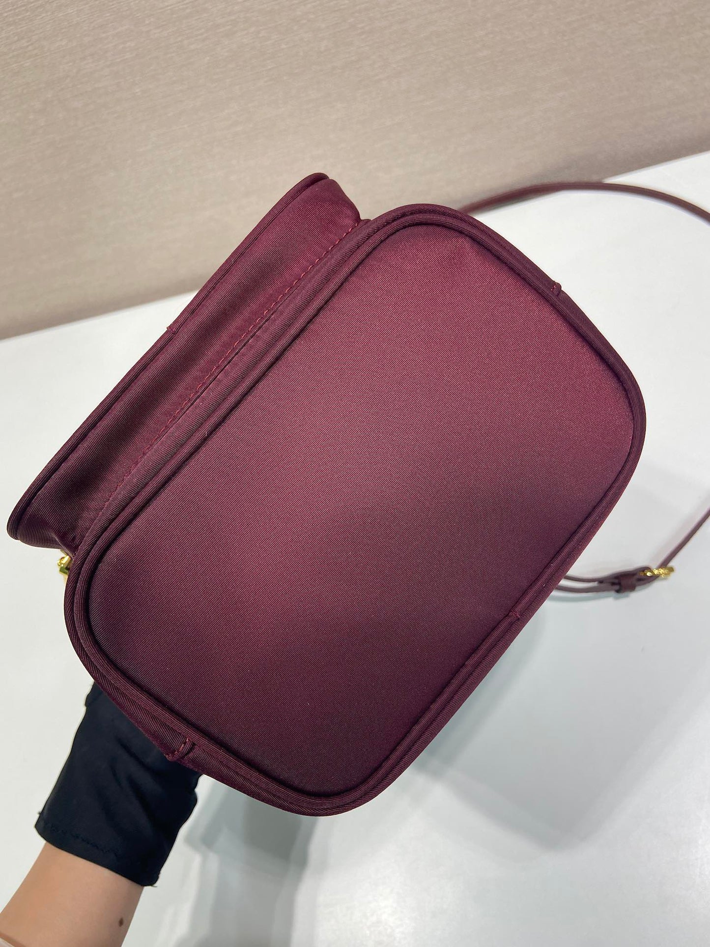PRA bucket bag 23 burgundy nylon fabric 280826 mysite
