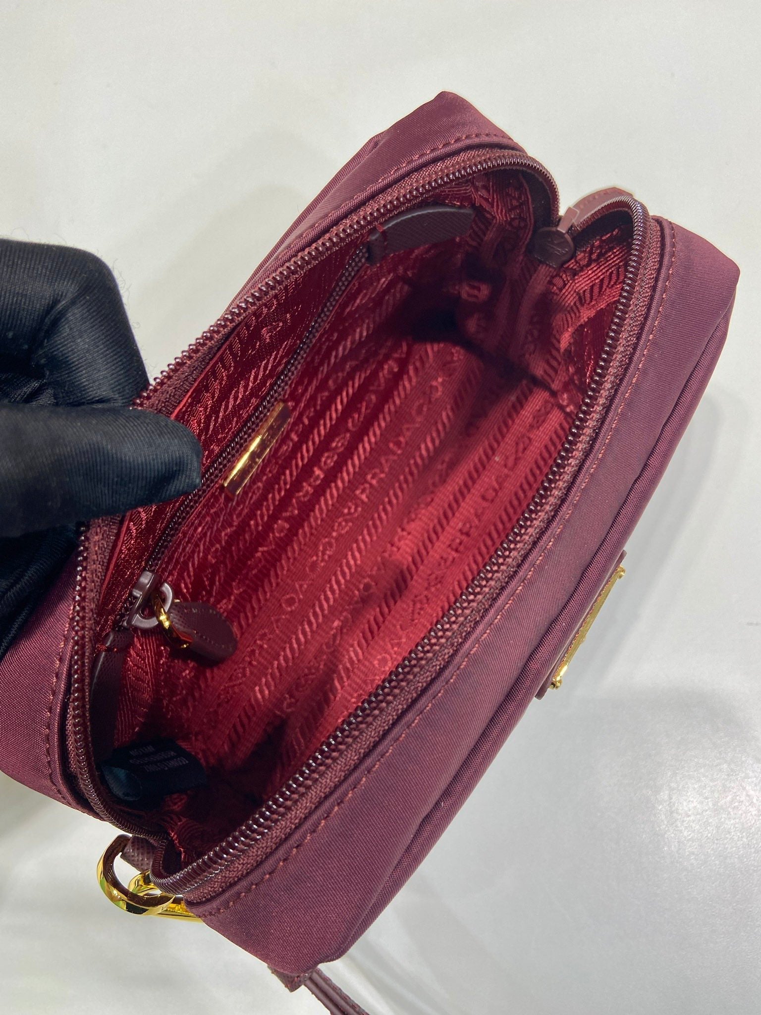 PRA clutch large 17 burgundy nylon fabric mysite