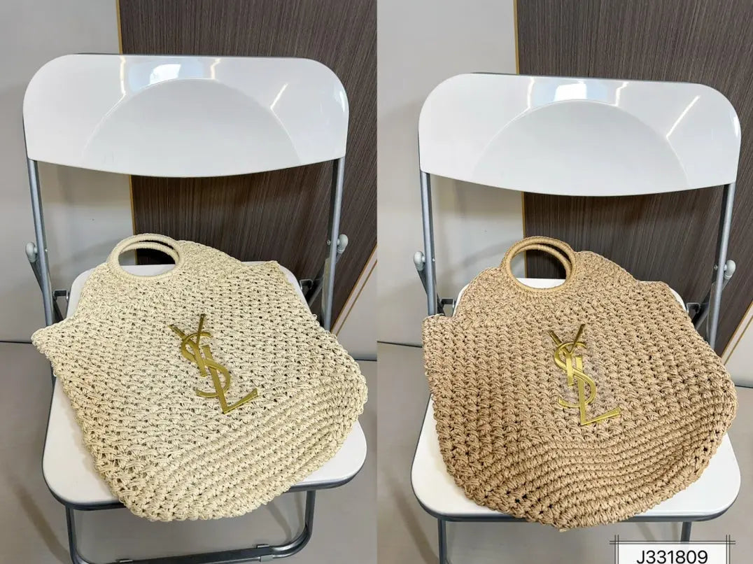 YSL SAINT LAURENT Summer Raffia Tote Bag 41x37cm mysite