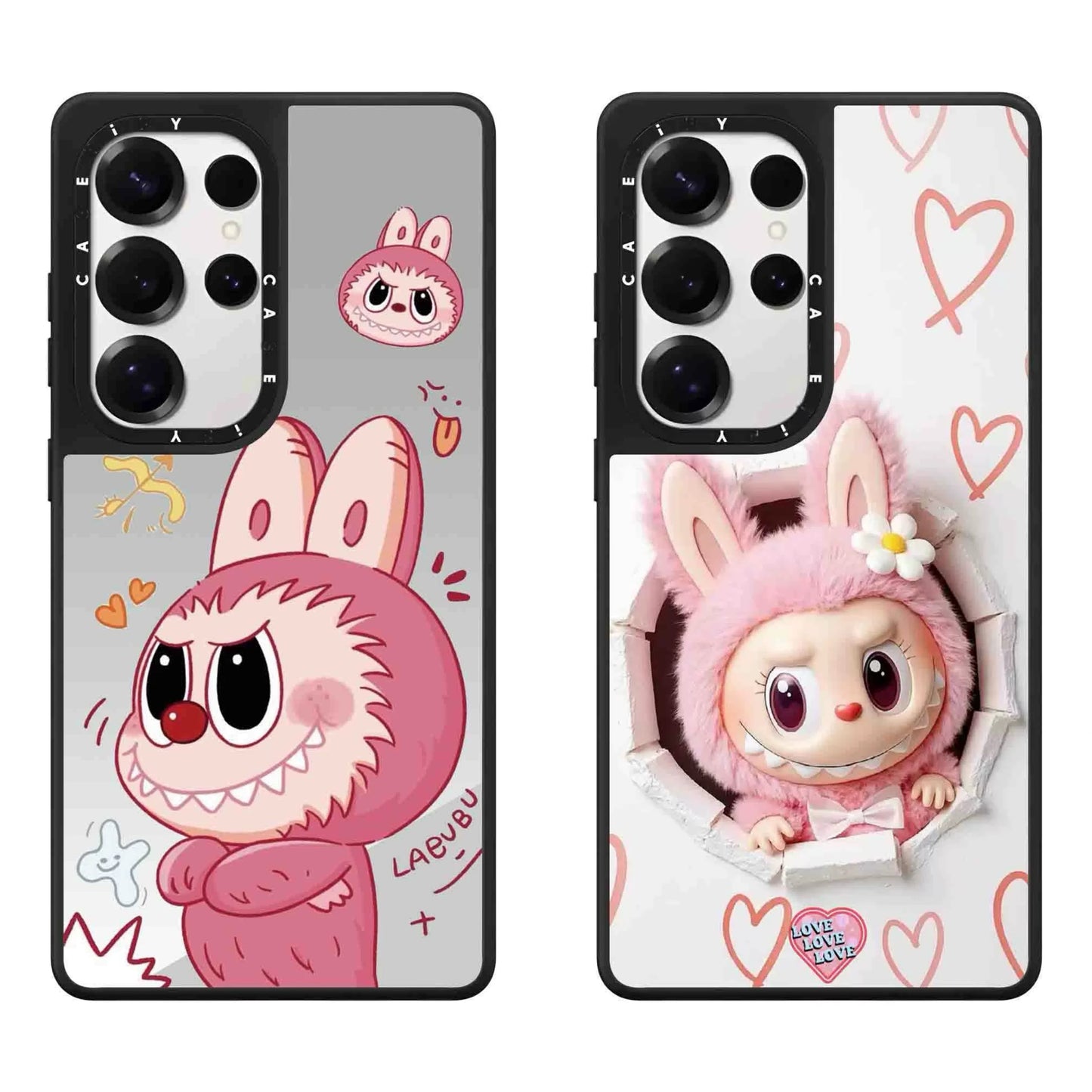 Cute Cartoon Labubu | Pink Labubu Mokoko - Phone Case Samsung Galaxy S25 S24 S23 Ultras mysite