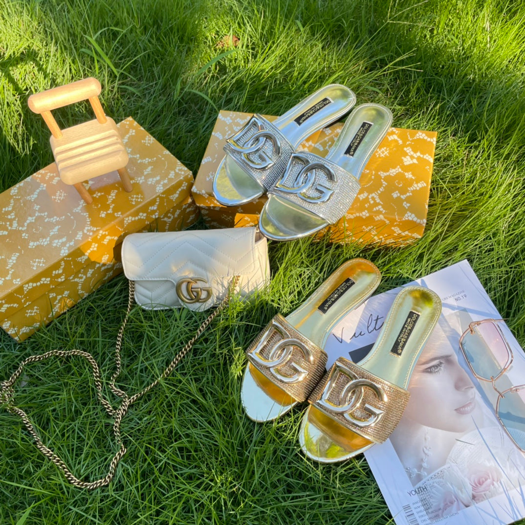 Metal Buckle Rhines-1tone Slippers-1 mysite