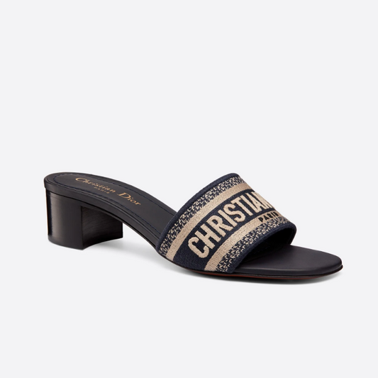 Embroidered Block Heel Slippers-1 mysite