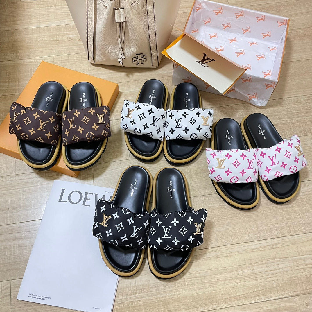 Letter Buckle Velcro Slippers-1 mysite