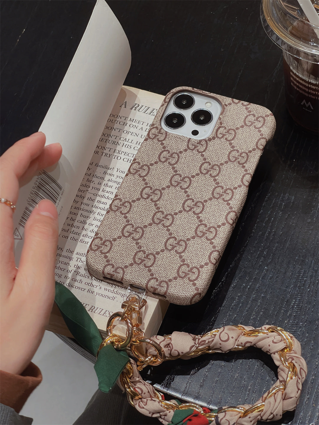 LUXURY CANVAS APPLE IPHONE CASE DETACHABLE SILK SCARF WRISTBANDs mysite