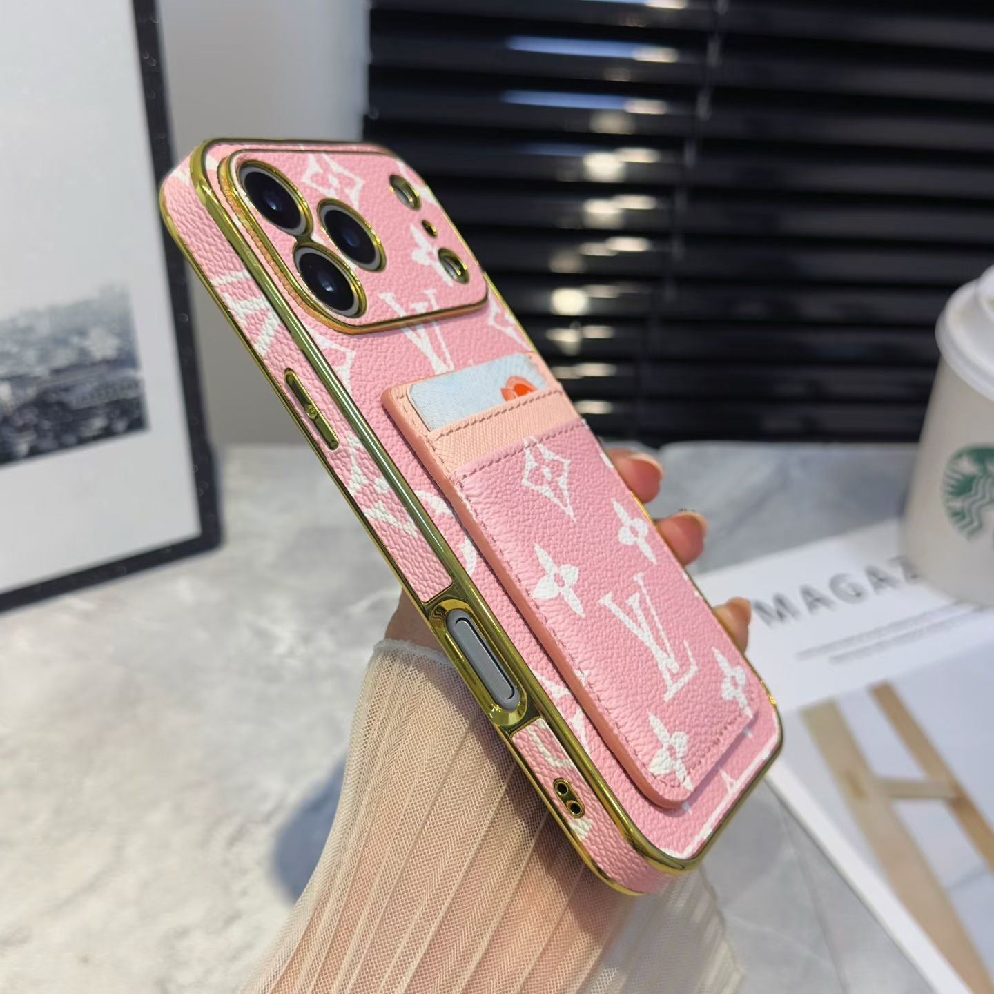 Lv Luxury Phone Case With Card Holder For iPhone 17/ 16 / 15 / 14s mysite