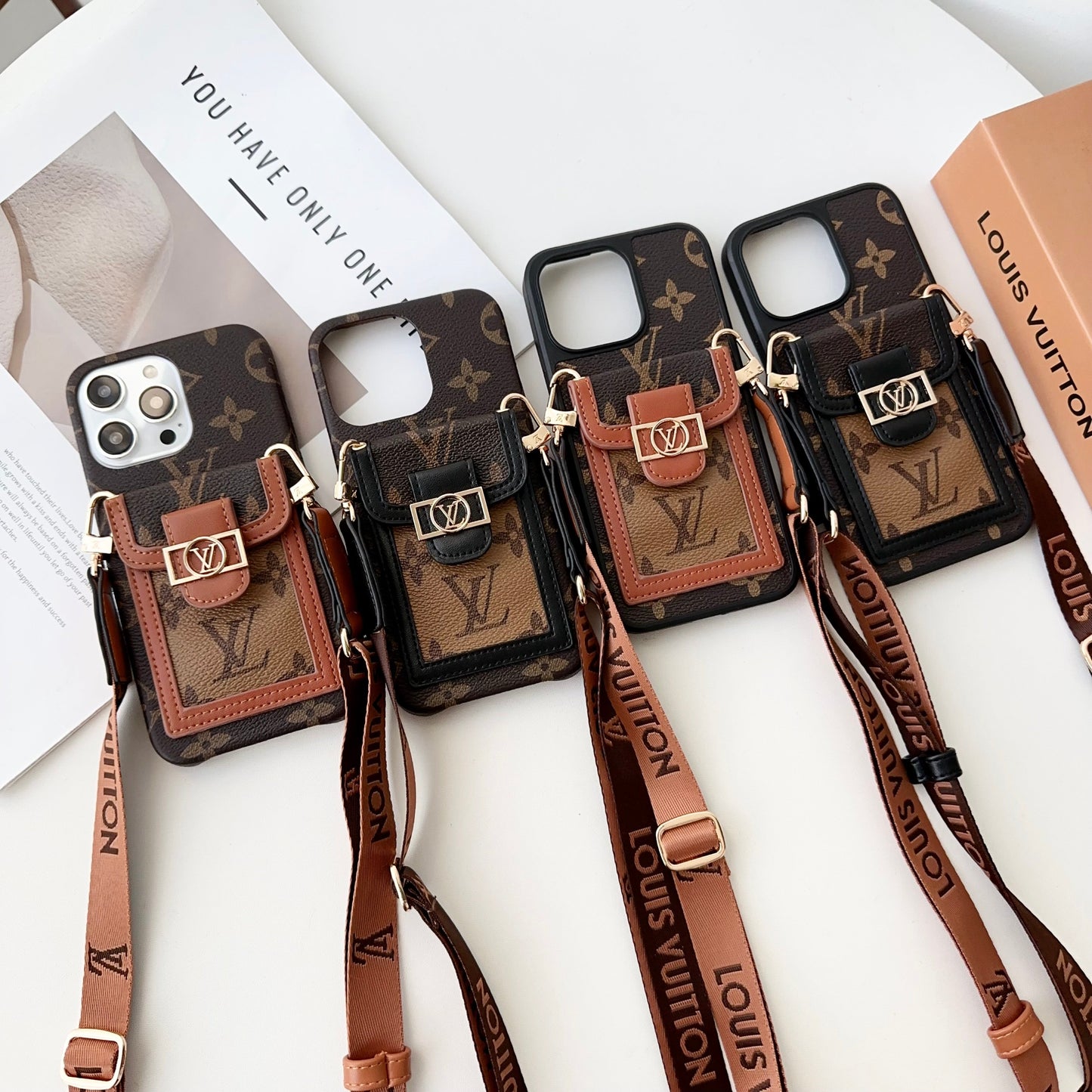 Luxury DAUPHINE LEATHER MONOGRAM CROSSBODY IPHONE CASEs mysite