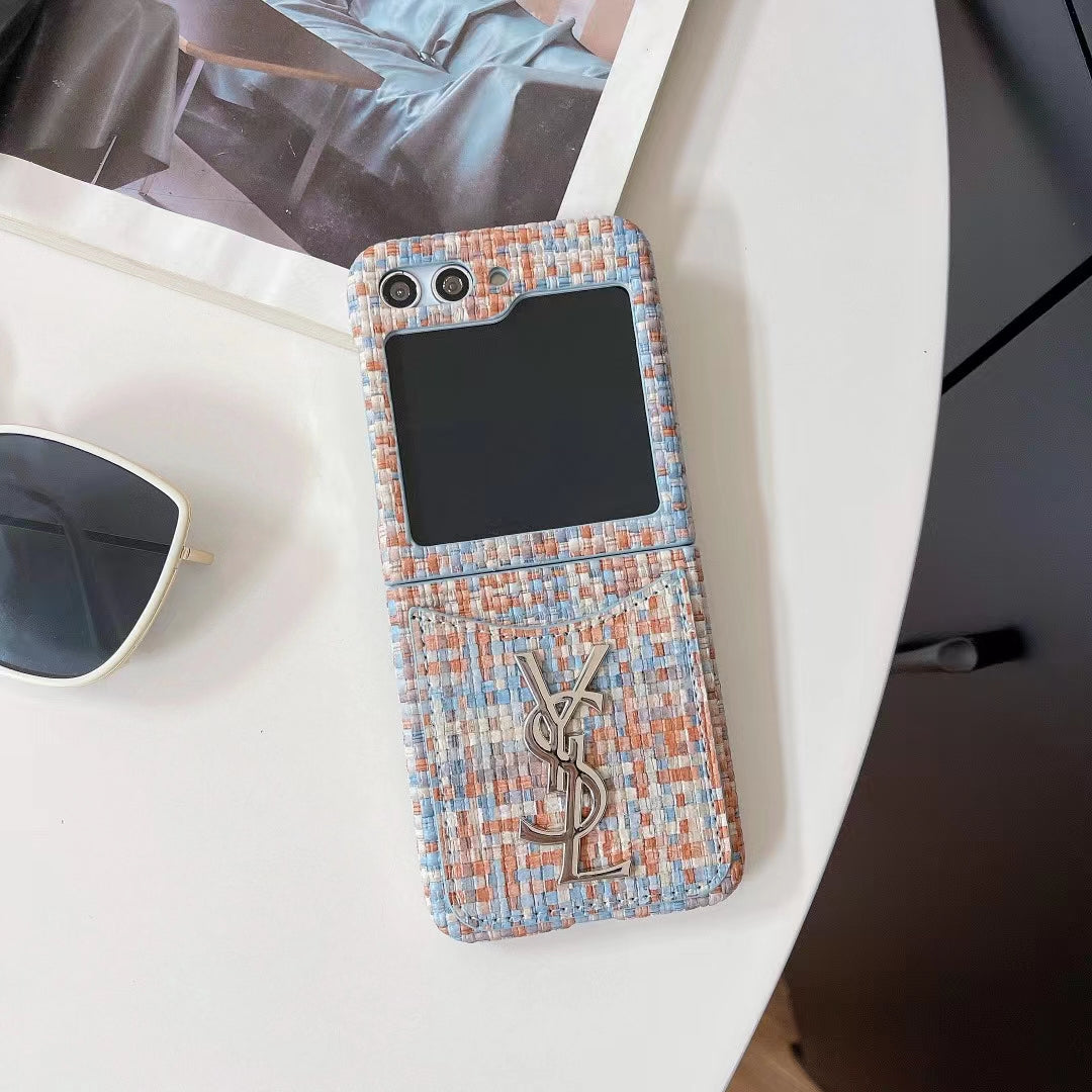 Luxurious Rattan Single Card Slot Case For Samsung Z Flips mysite