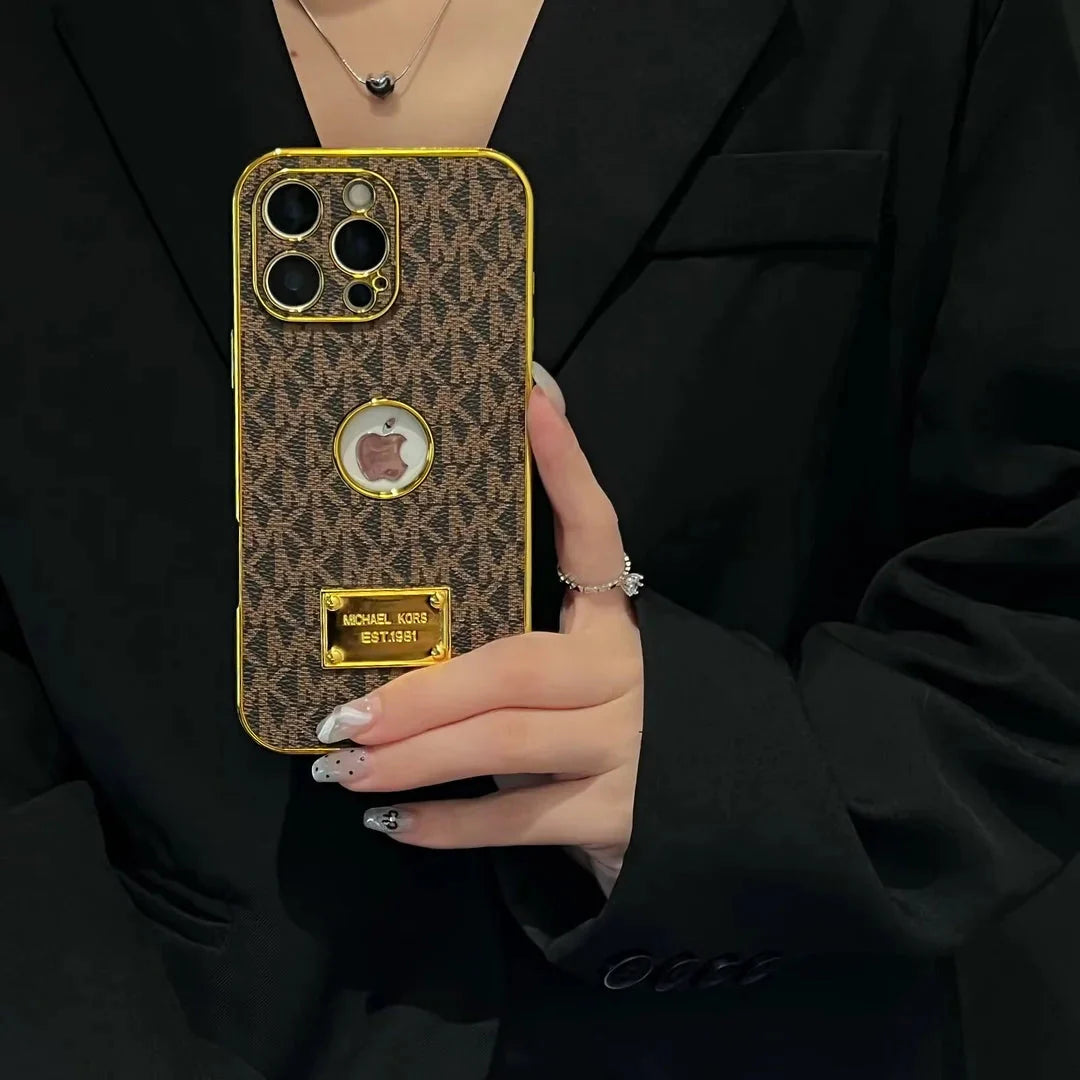 Gold Monogram Signature Canvas Leather Apple iPhone Cases mysite