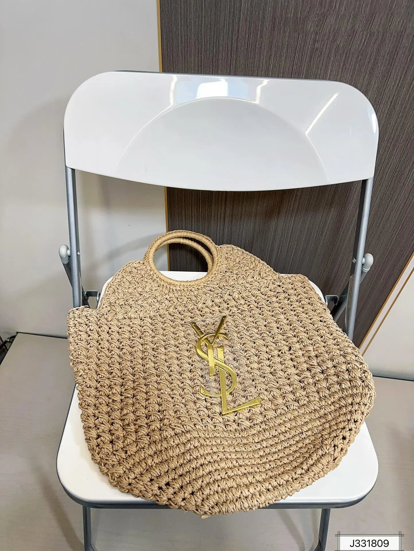 YSL SAINT LAURENT Summer Raffia Tote Bag 41x37cm mysite