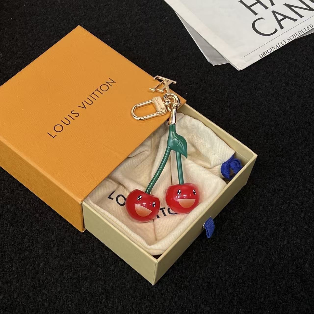 LVxTM M02476 Cherry Bag Charm Cerise Plexiglass GHW mysite